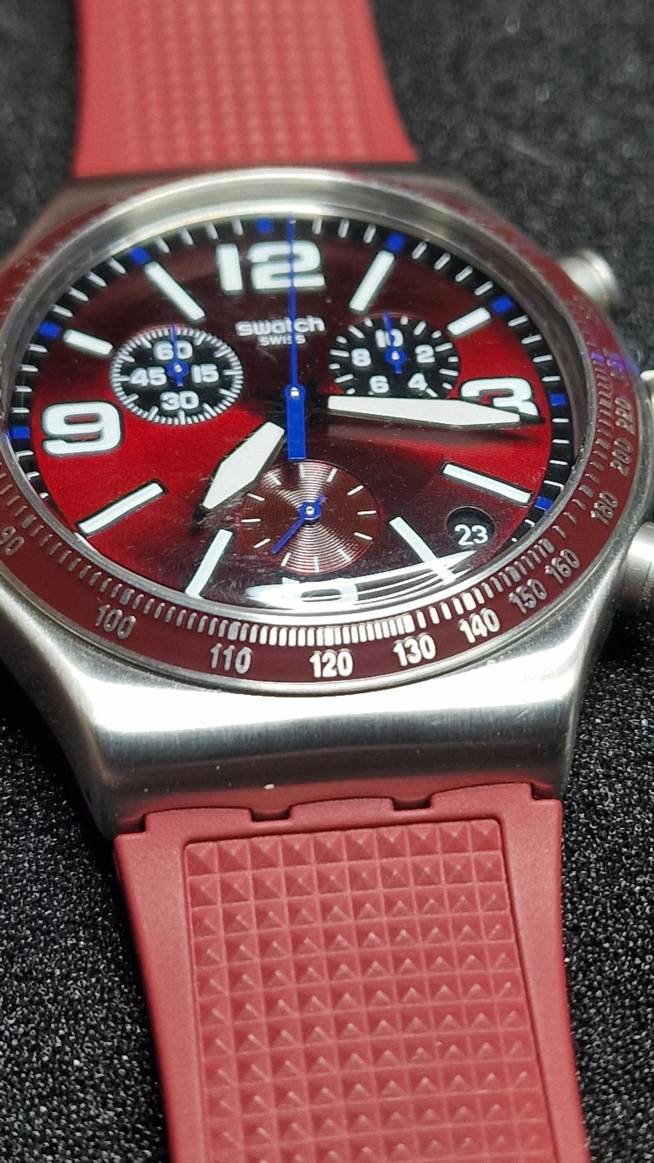⏱ Swatch Irony Chrono YVS464 “Wine Grid” (AG2019) - 4