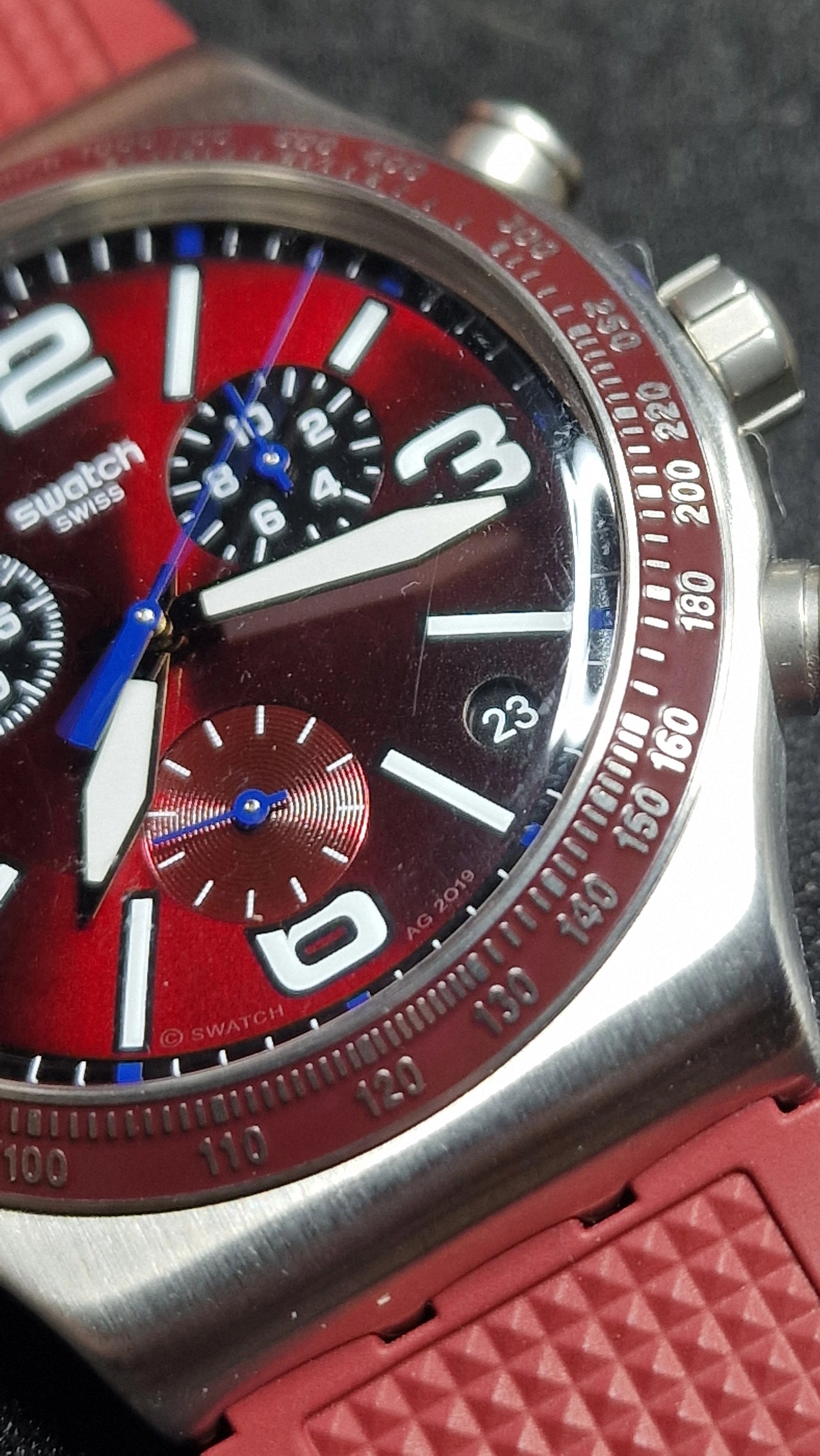 ⏱ Swatch Irony Chrono YVS464 “Wine Grid” (AG2019) - 6
