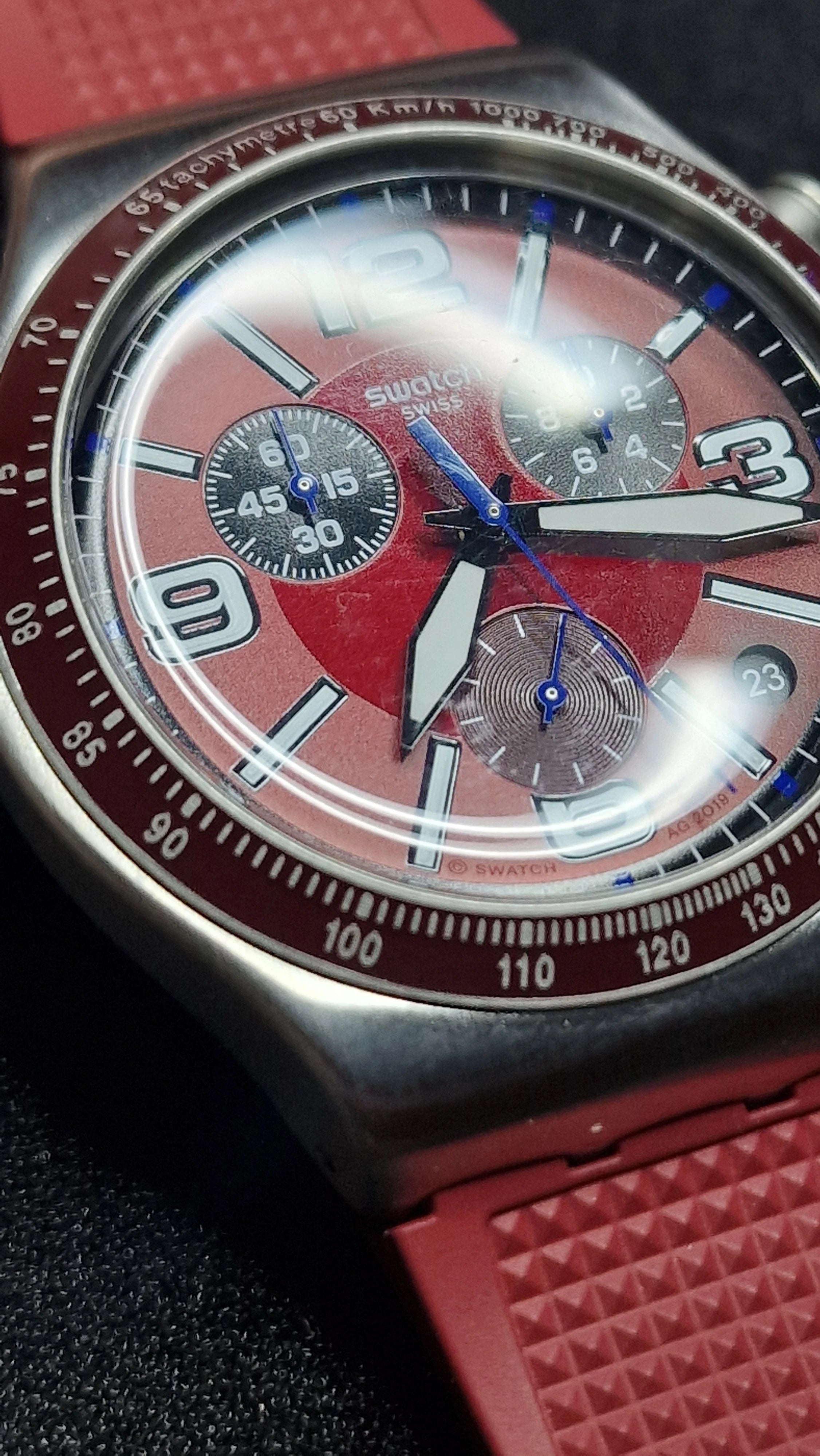 ⏱ Swatch Irony Chrono YVS464 “Wine Grid” (AG2019) - 9