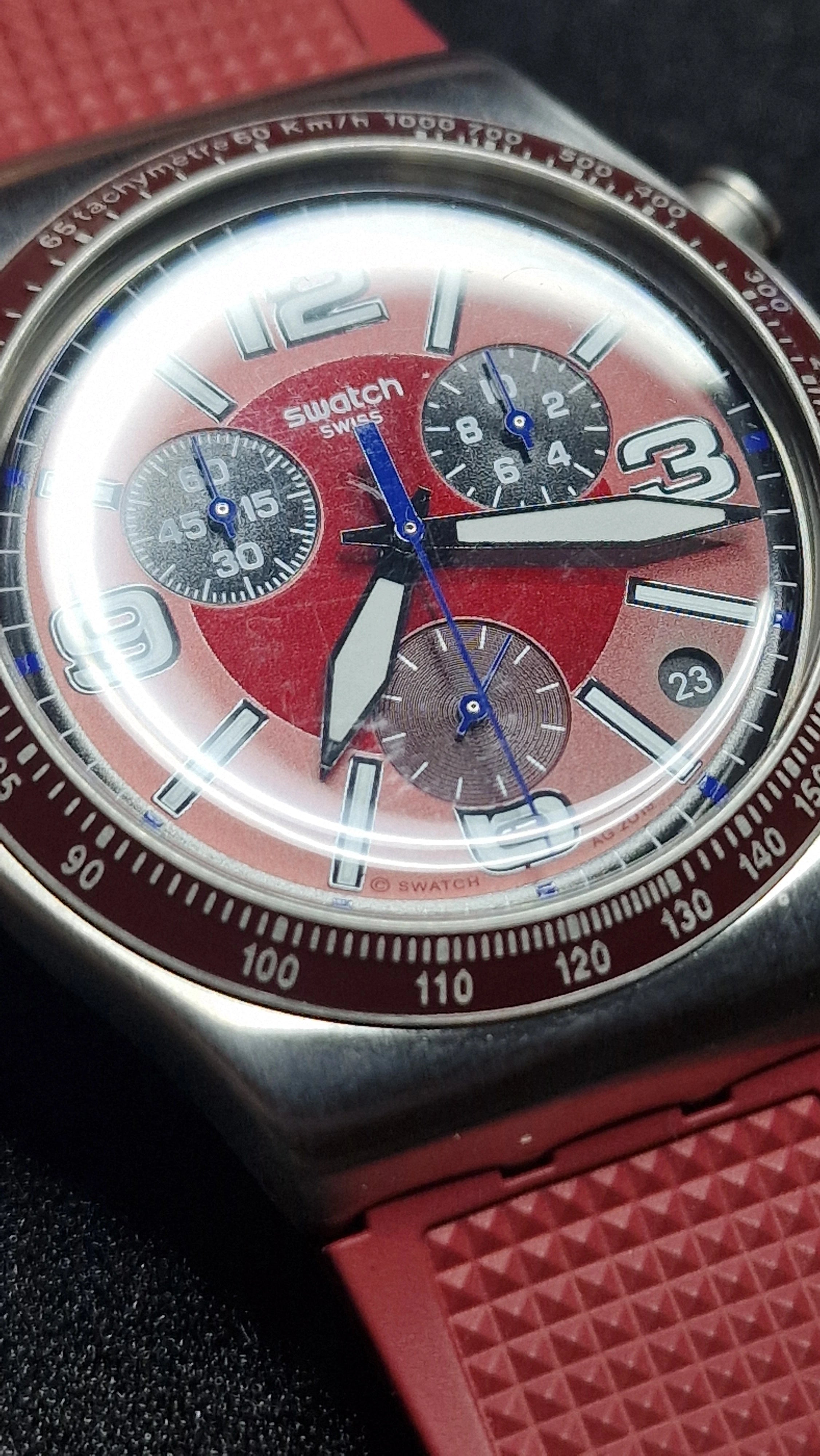 ⏱ Swatch Irony Chrono YVS464 “Wine Grid” (AG2019) - 10