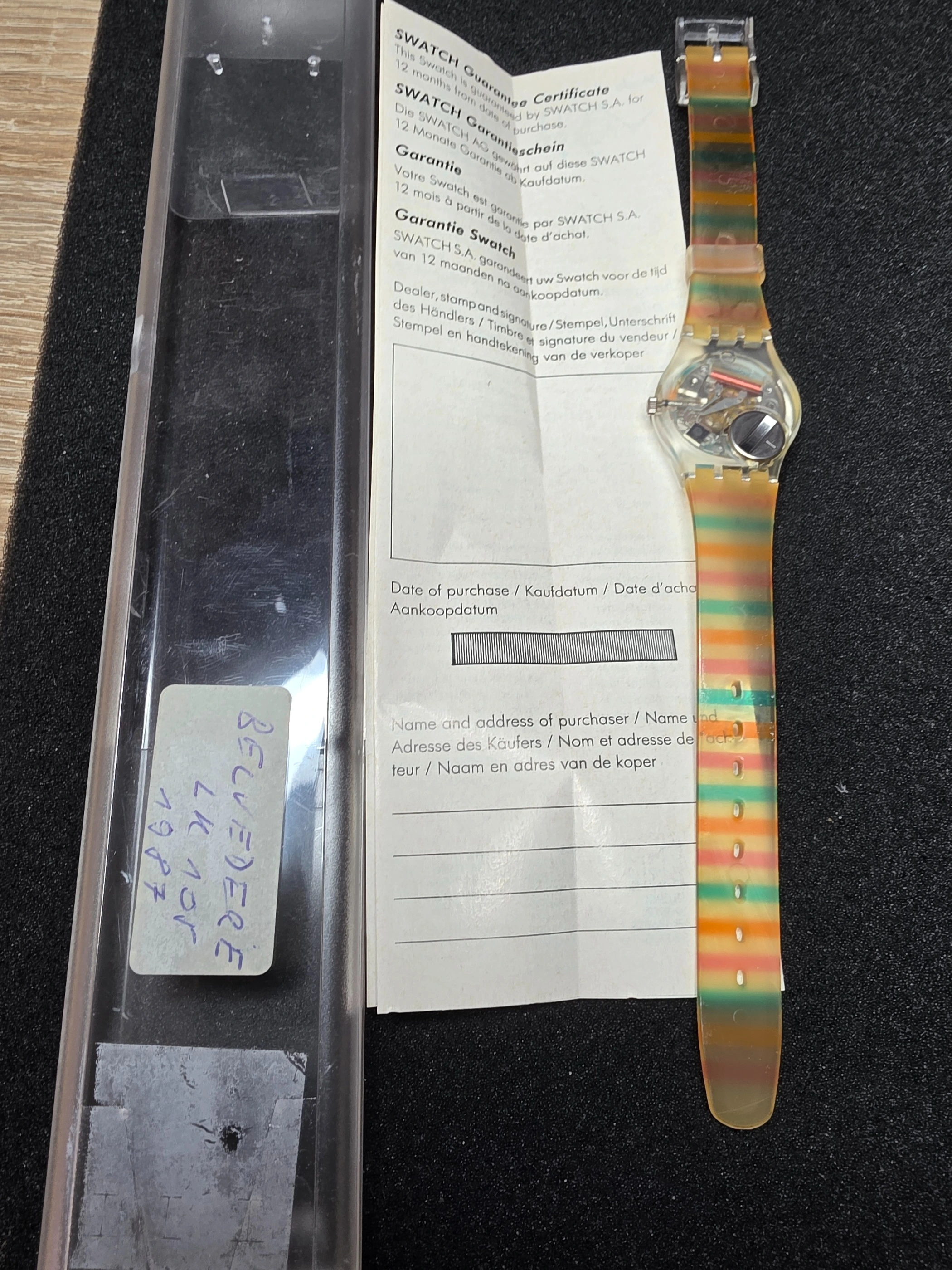 Swatch Lady Belvedere LK105 – 1987 – Very Good – Colorful Strap – view 4