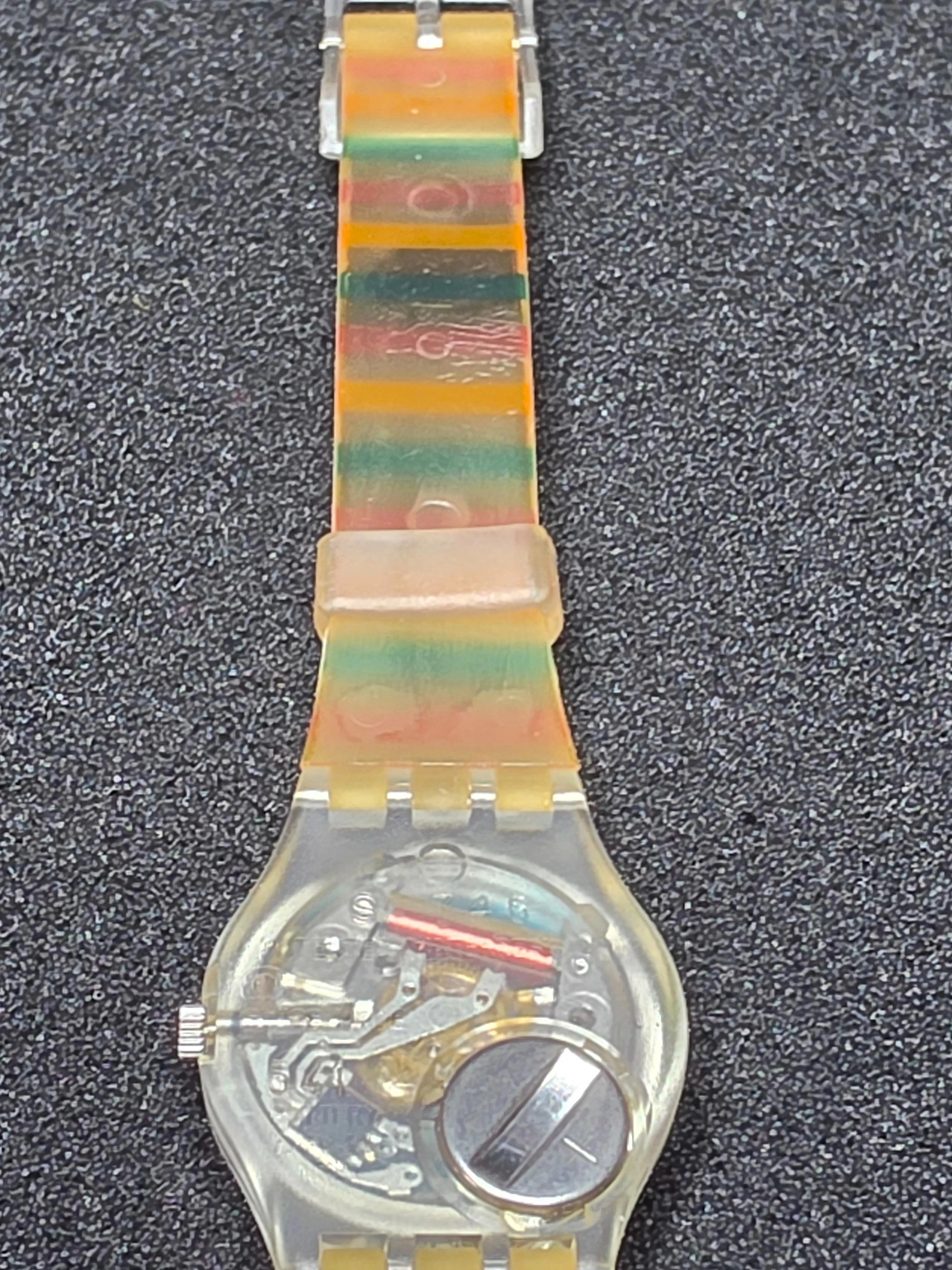 Swatch Lady Belvedere LK105 – 1987 – Very Good – Colorful Strap – view 12