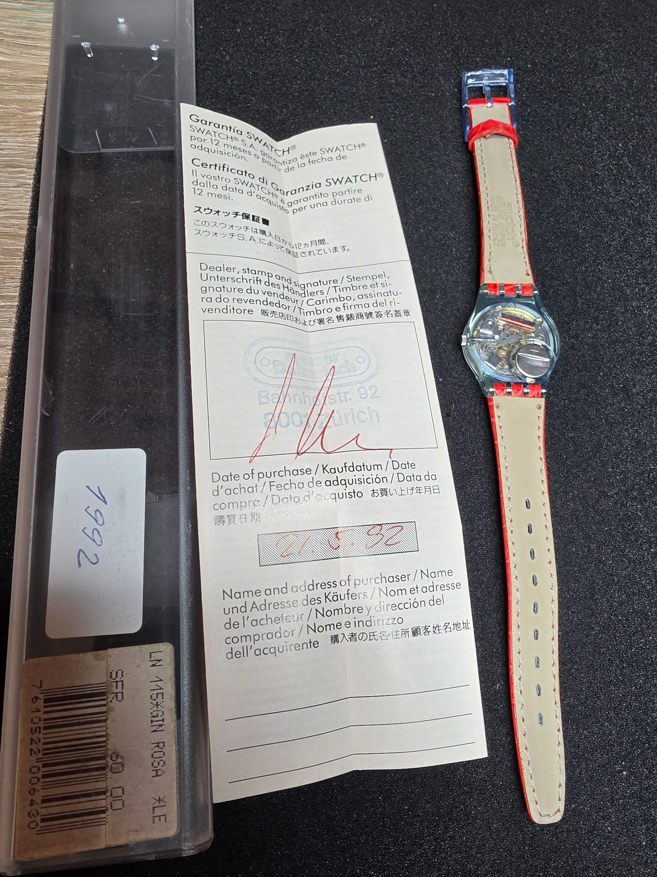 Swatch Lady Gin Rosa LN115 – 1992 – NOS – Blue Dial – view 3
