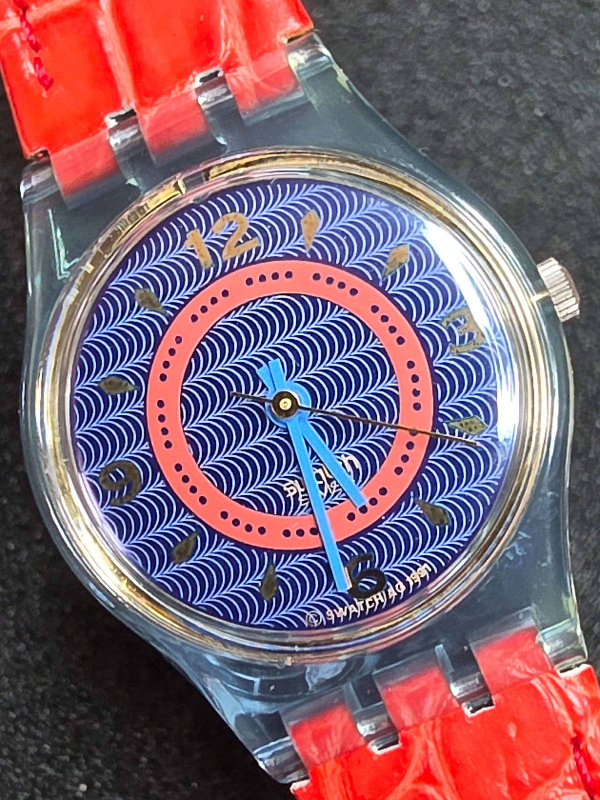 Swatch Lady Gin Rosa LN115 – 1992 – NOS – Blue Dial – view 4