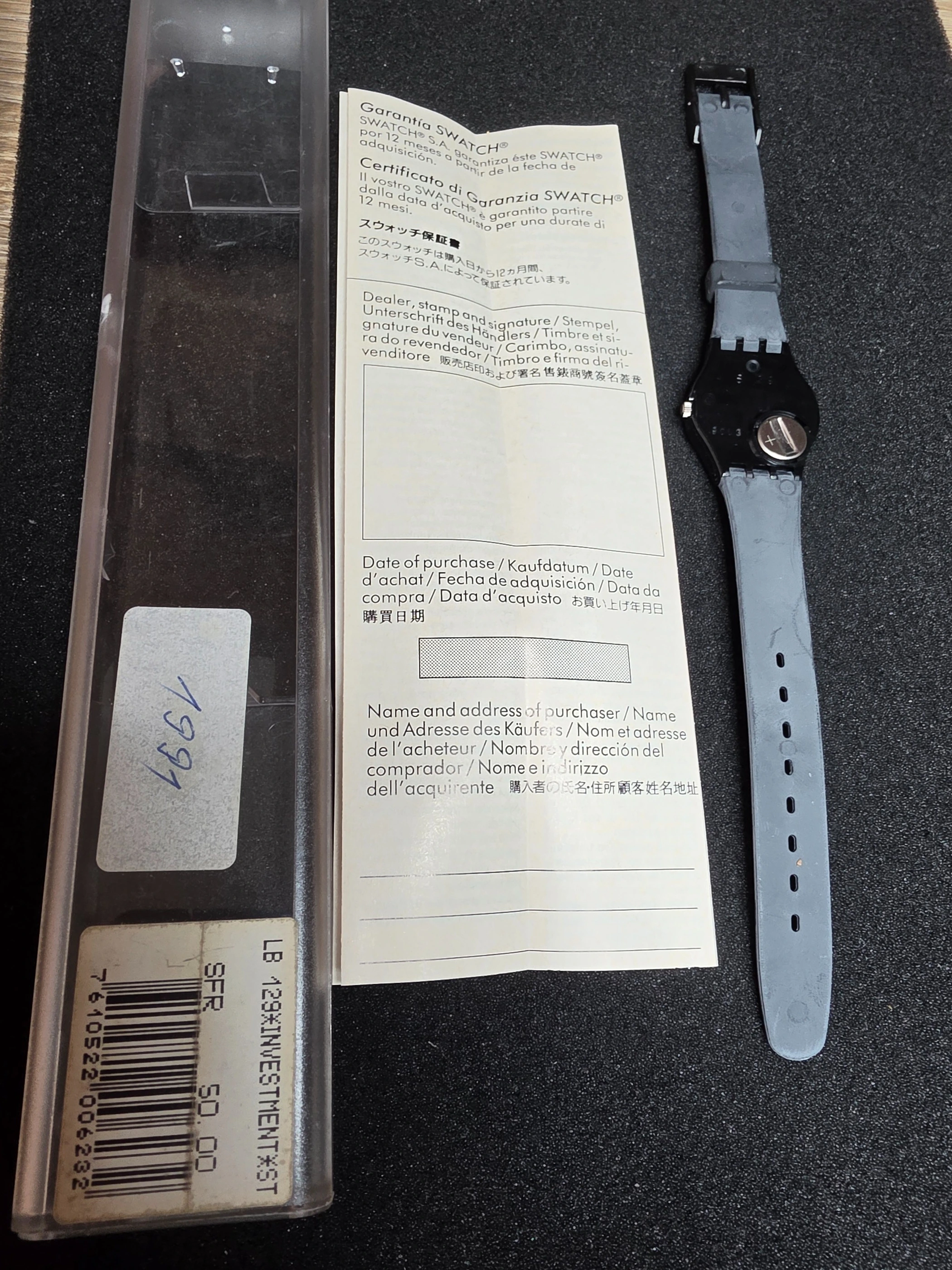 Swatch Lady Investment LB129 – 1991 – NOS – Black Case – view 3