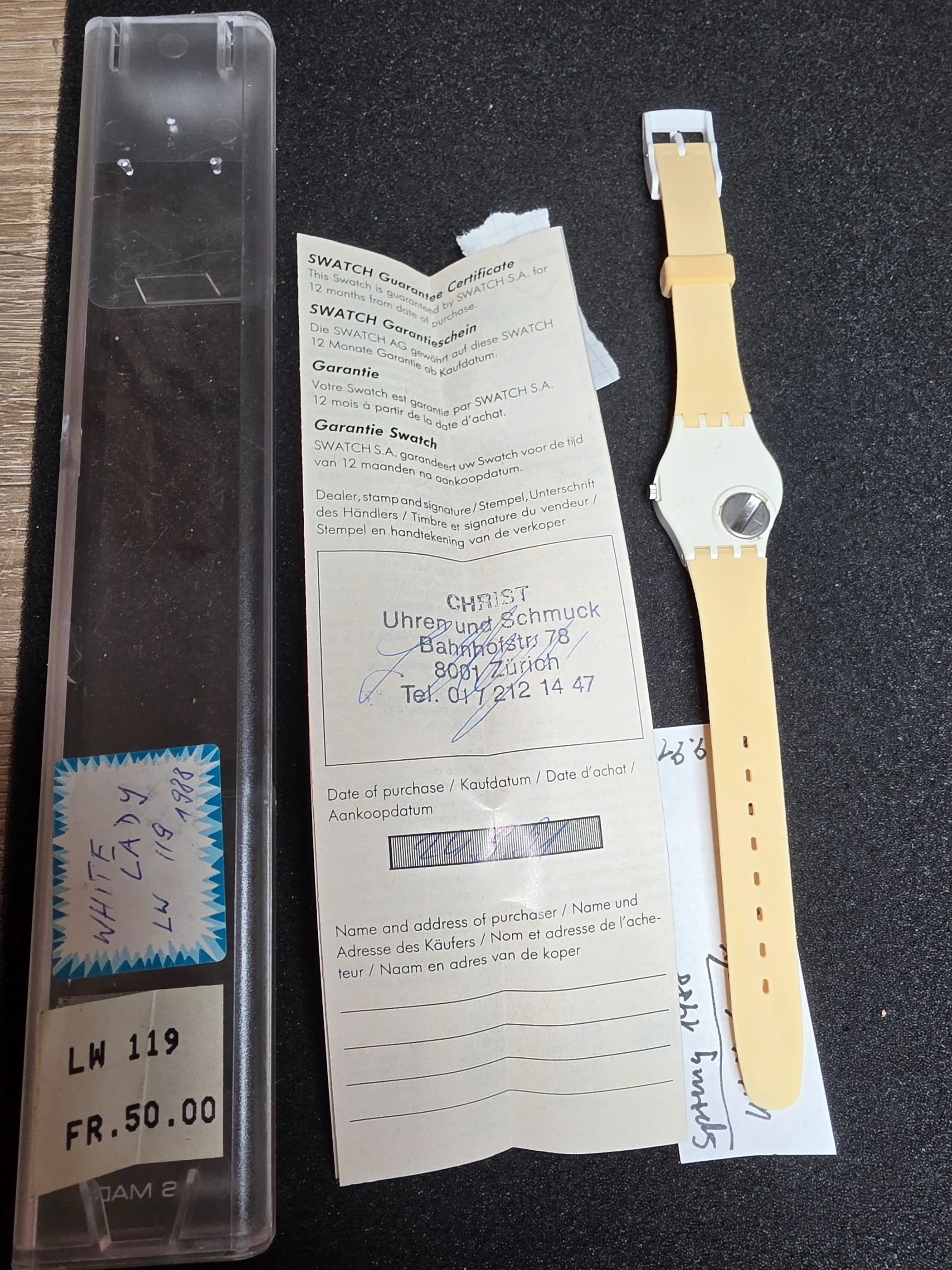 Swatch Lady LW119 – 1988 – NOS – White Dial – view 3