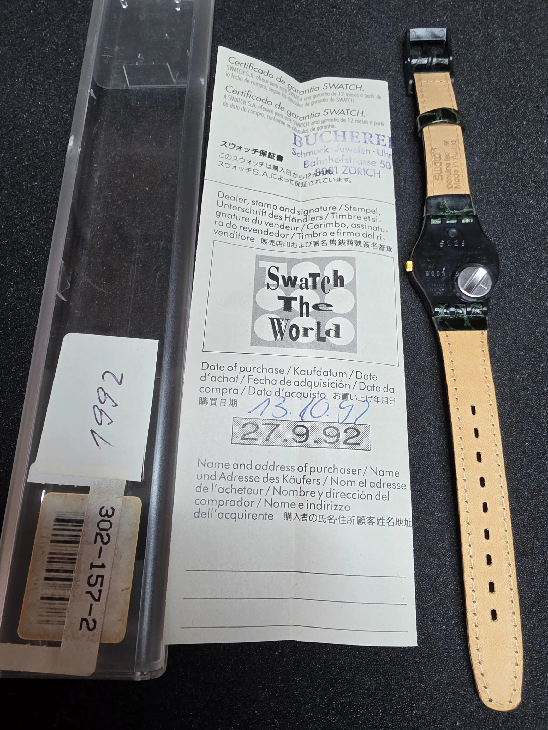 Swatch Lady Raissa LB13Q – 1992 – NOS – Unique Green Strap – view 3