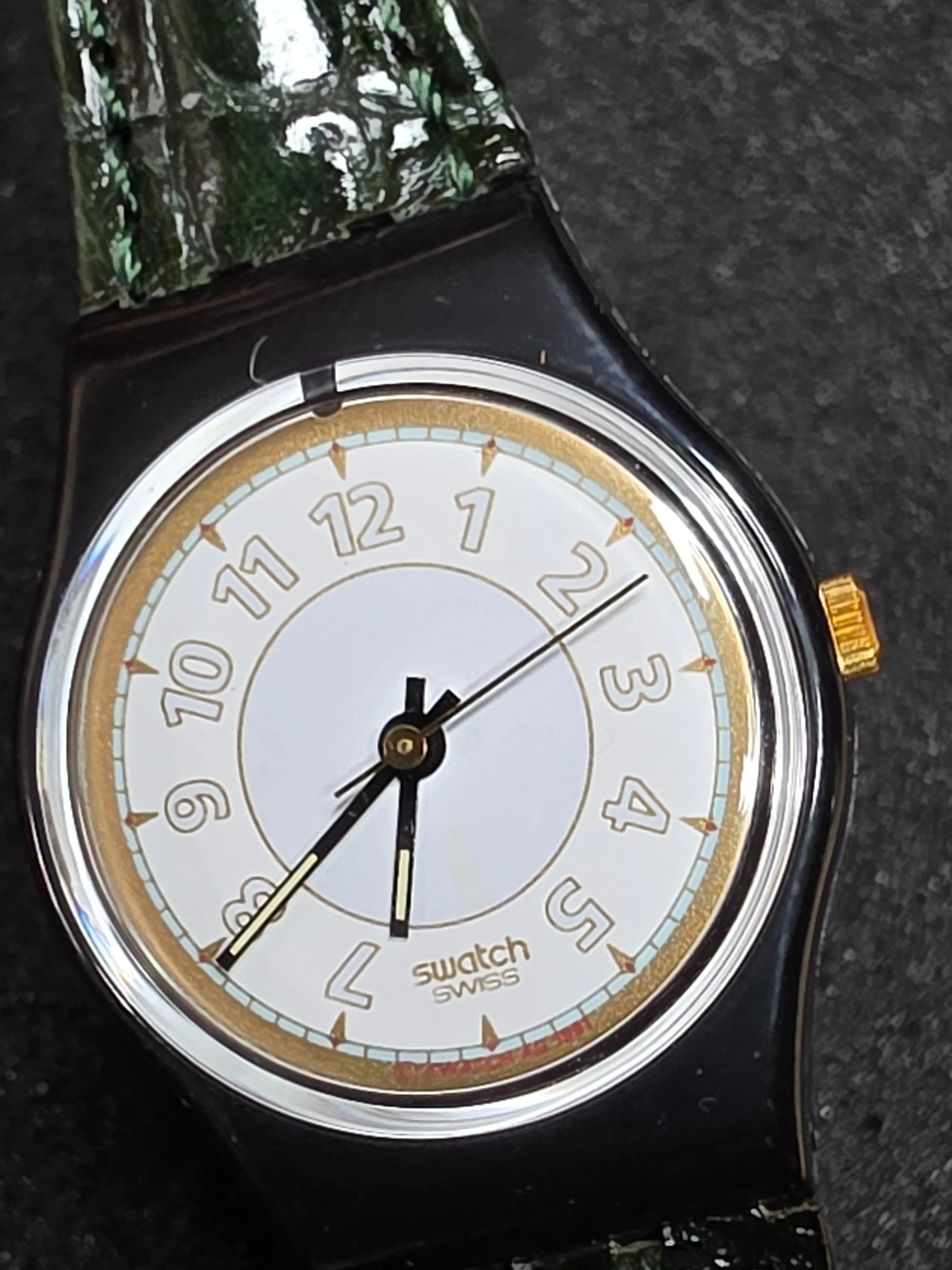 Swatch Lady Raissa LB13Q – 1992 – NOS – Unique Green Strap – view 5