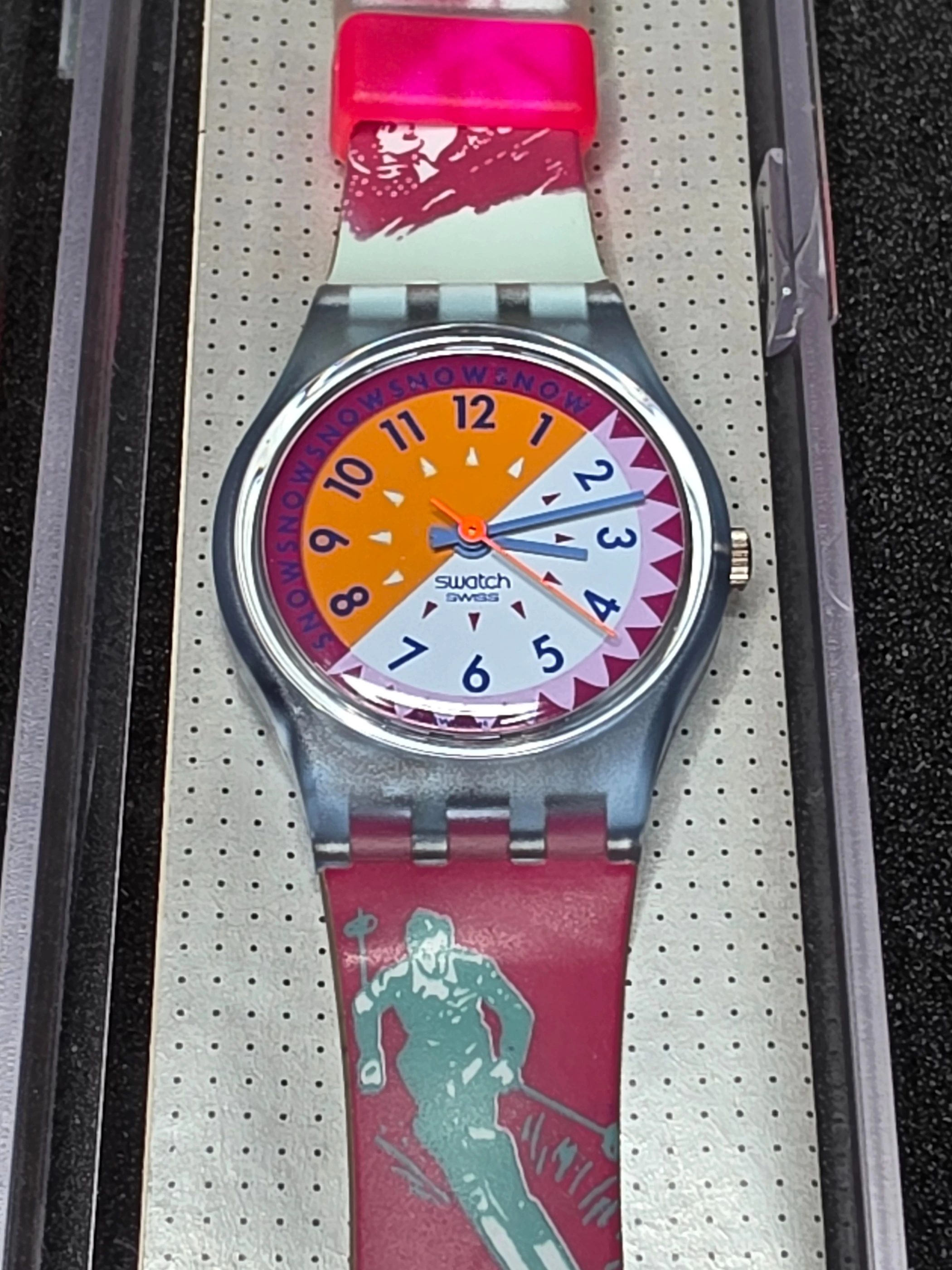 Swatch Lady Ski Slope LN117 – 1992 – NOS – Vibrant Design