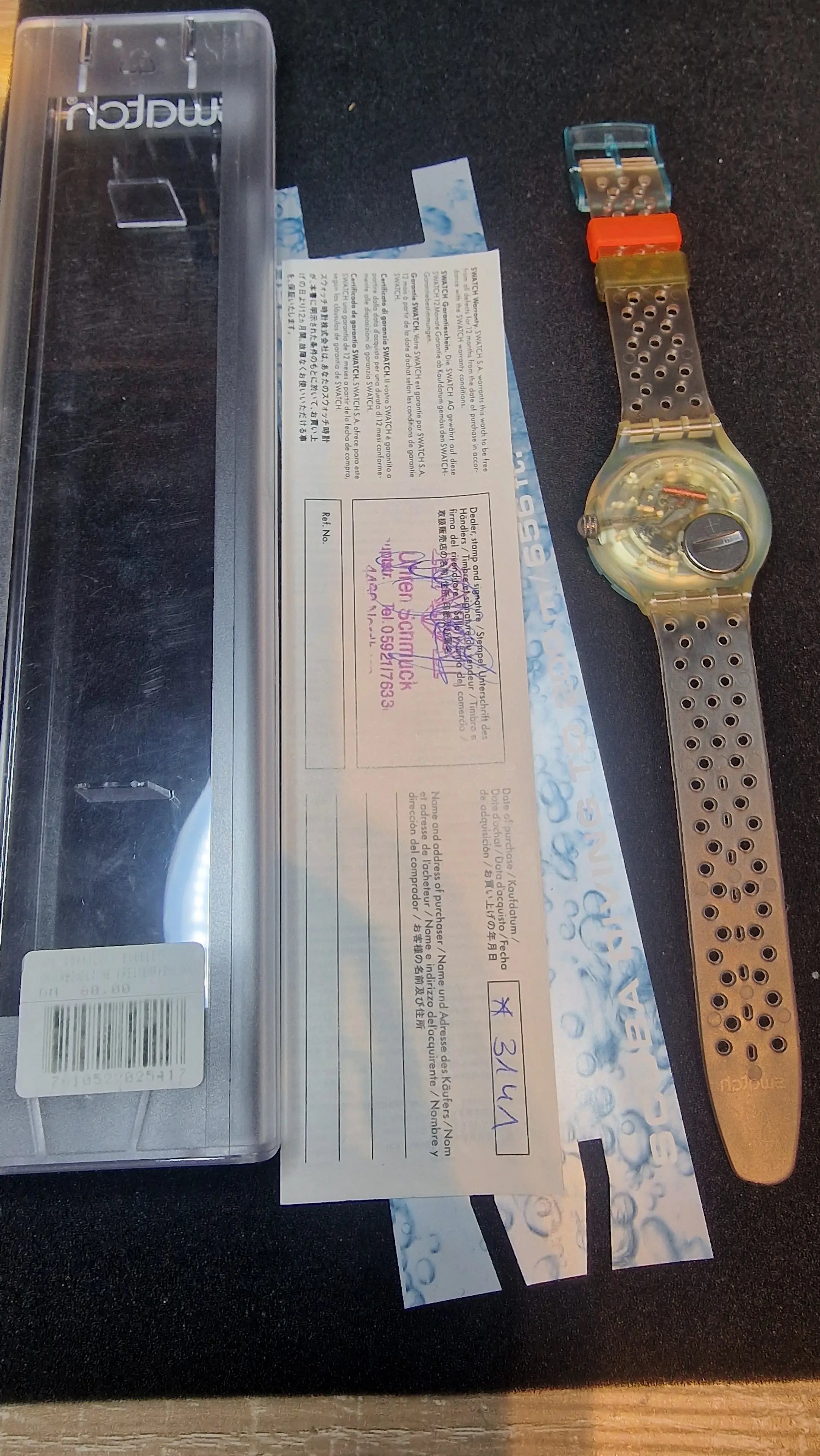 Swatch Scuba SDK104 “Jelly Bubbles” 1992 – Full Set – Vintage Diver 200m 2