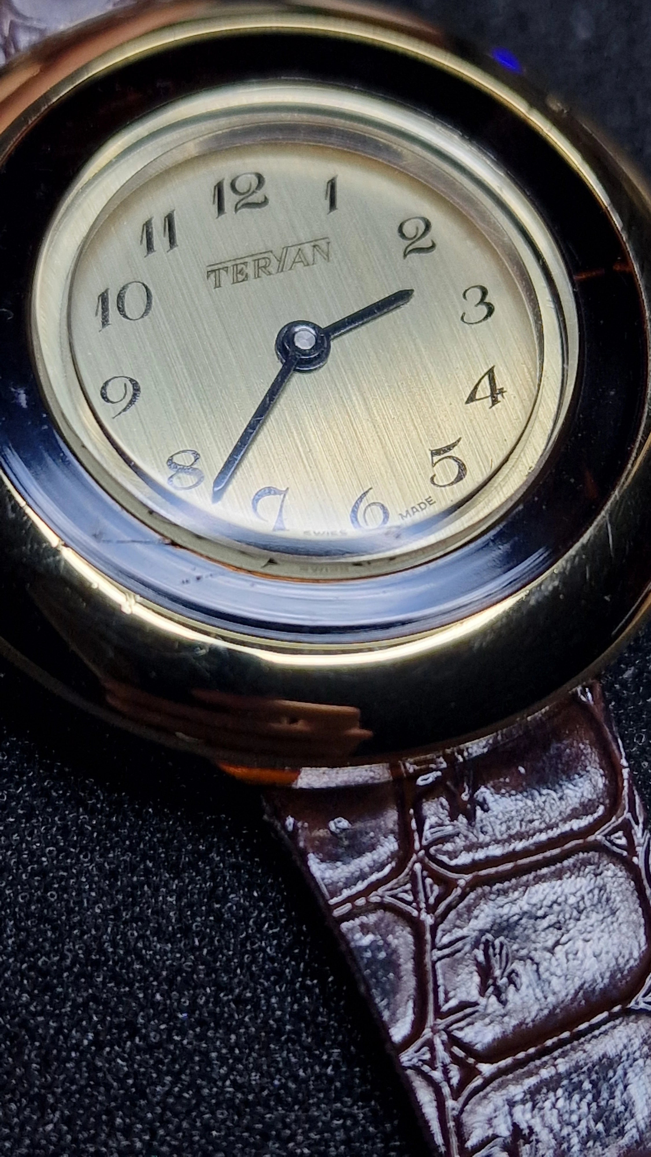 TERIAN – Swiss Made – NOS – ILONA LTD Acrylic Case – 1970s/80s – Mechanical 6