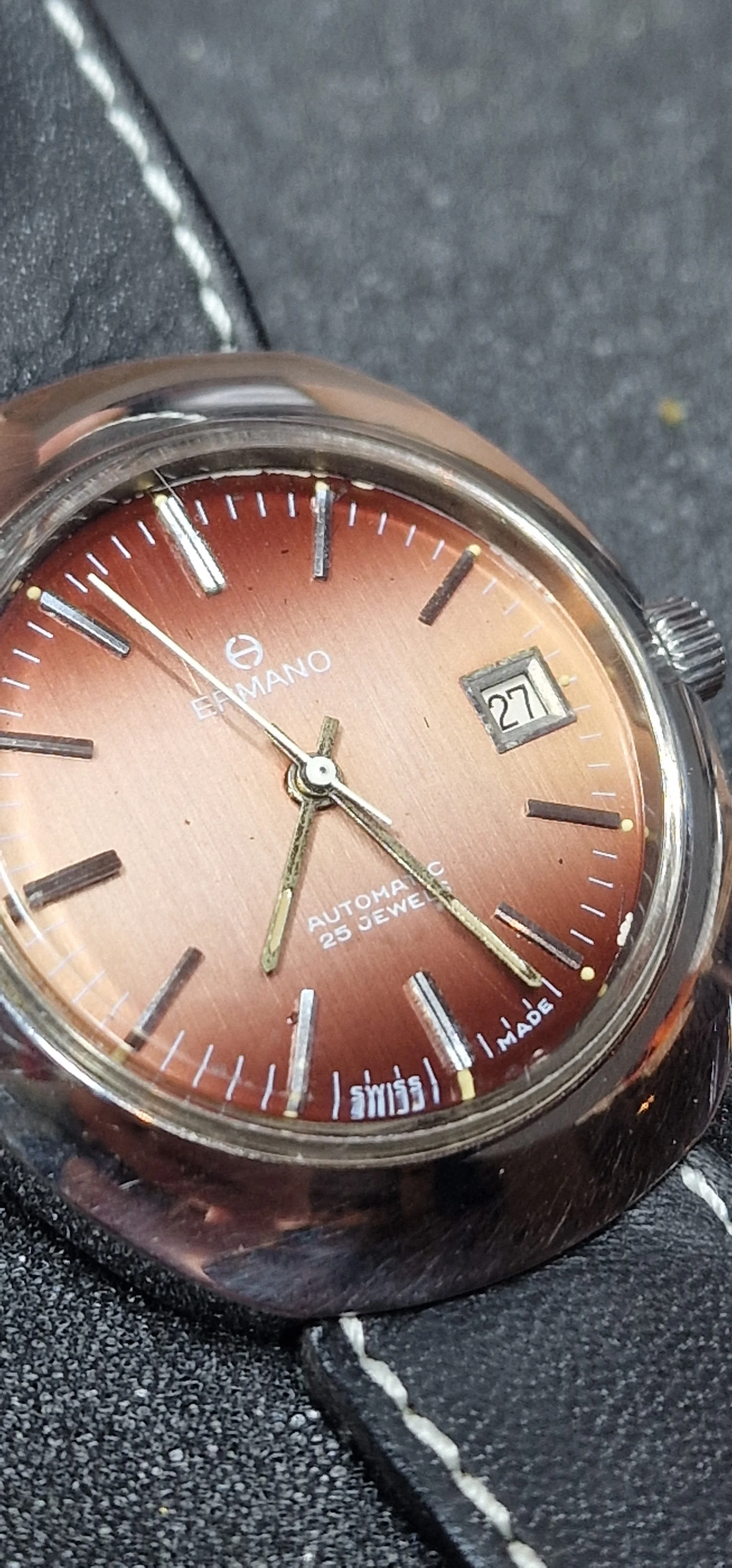 Unworn Vintage Automatic Watch "ERANO" – Swiss Made, 70s/80s, Old Stock, 41mm 12