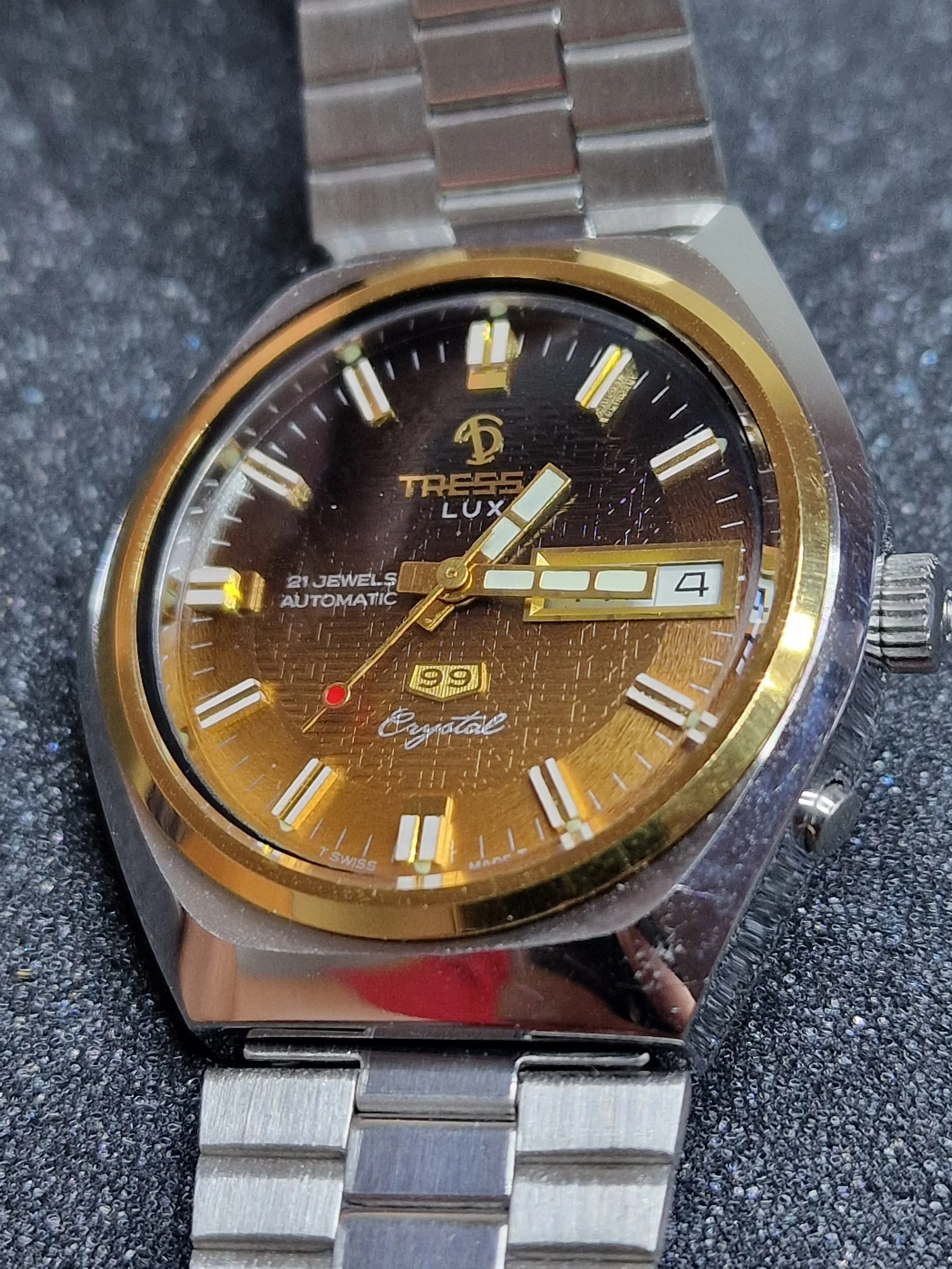 Unworn Vintage Automatic Watch "TRESSA LUX 99 Crystal" – 21 Jewels, Swiss Made, 1968/69