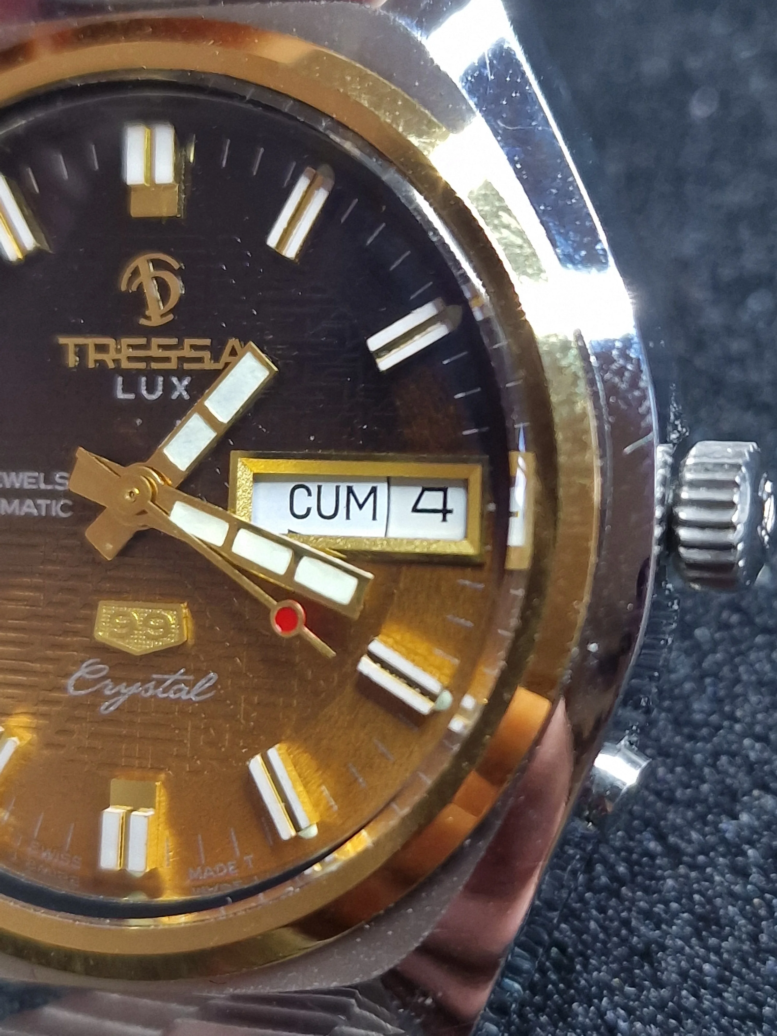 Unworn Vintage Automatic Watch "TRESSA LUX 99 Crystal" – 21 Jewels, Swiss Made, 1968/69 14