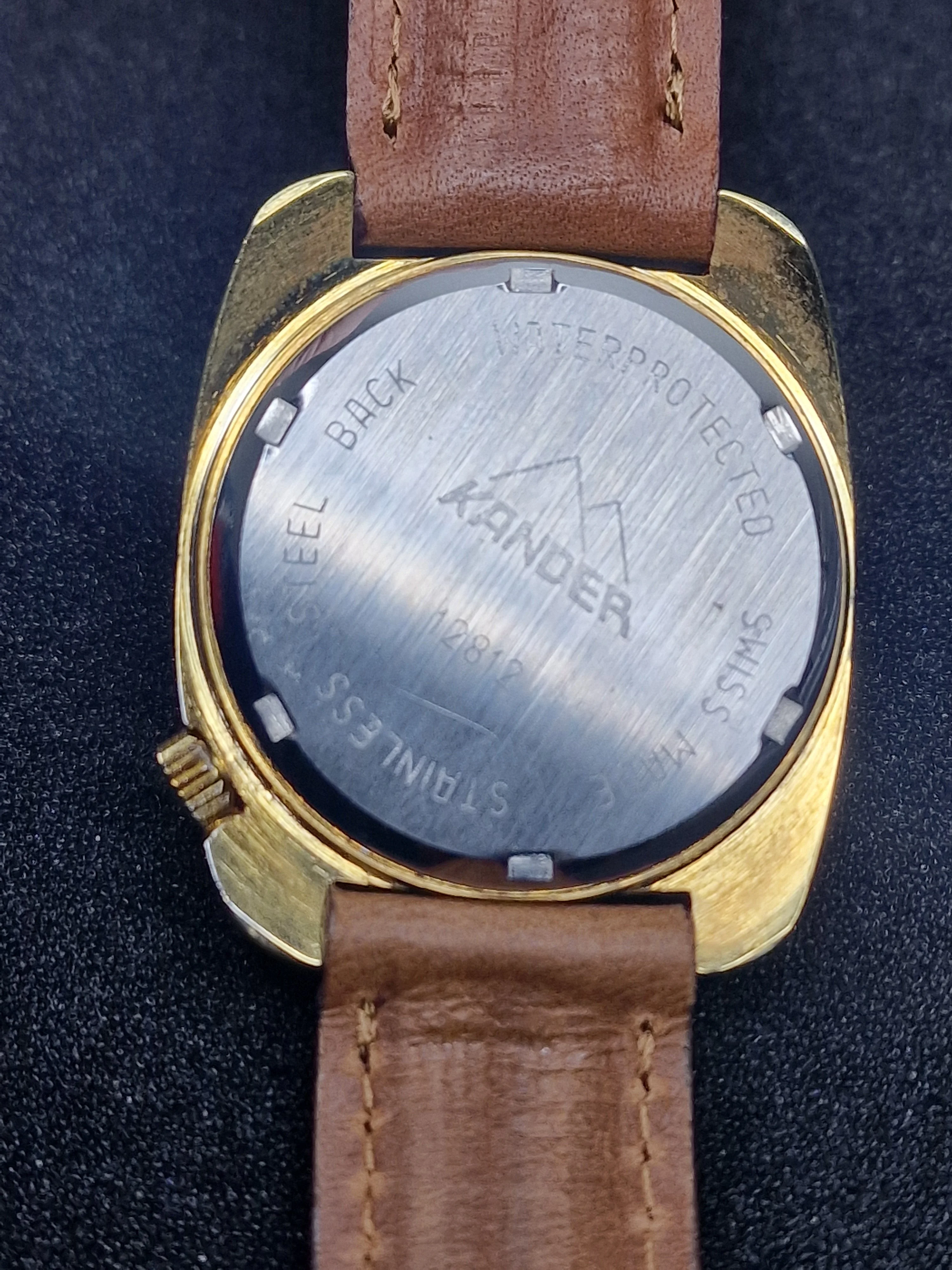 🕰️ Unworn Vintage Calendar Watch "KANDER" – Swiss Made, Hand-Wound, 60s/70s, Ultra Slim 5