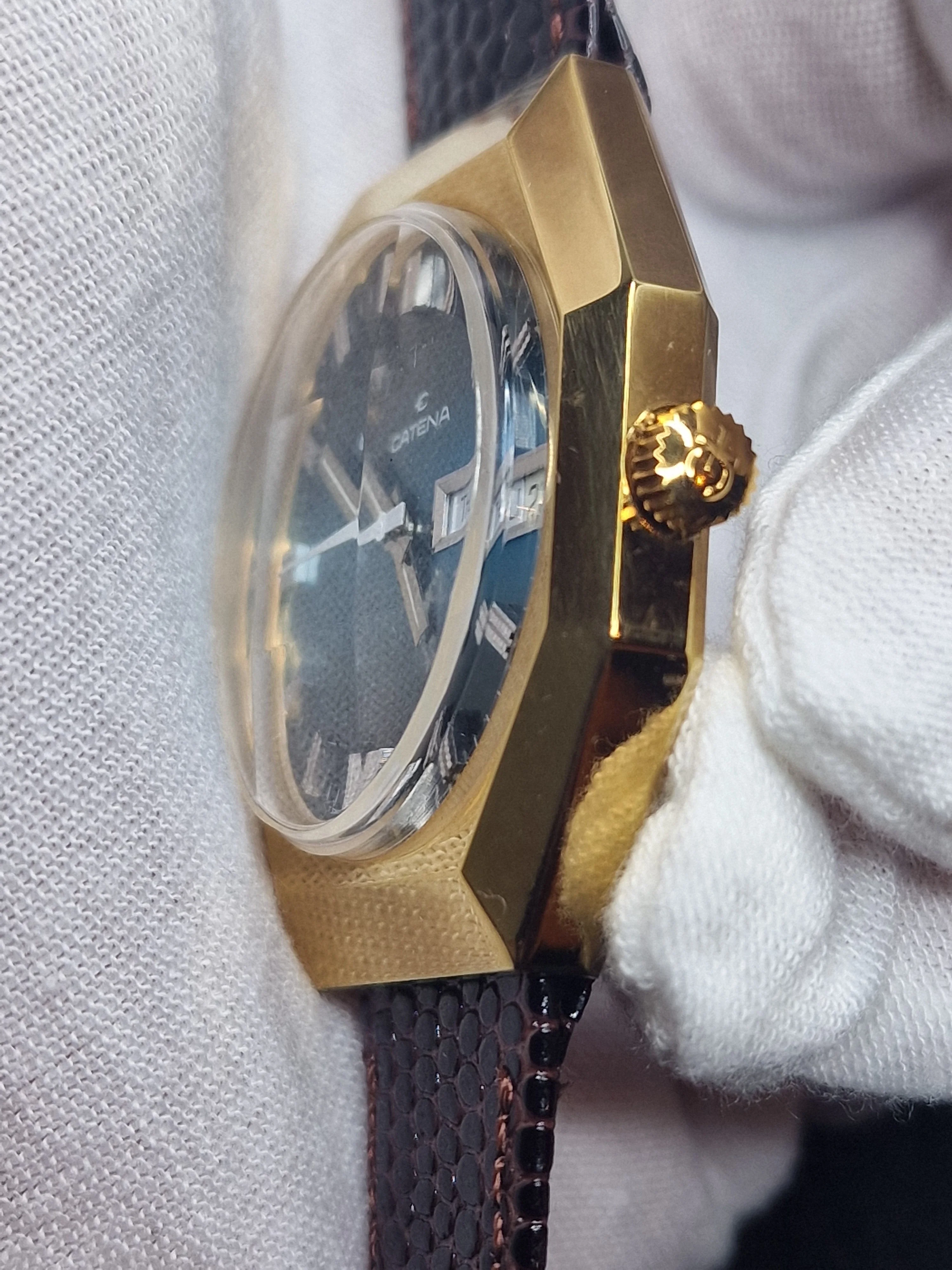 Unworn Vintage CATENA Watch – Swiss Made – Hand-Wound – Faceted Crystal – 70s/80s – NOS 3