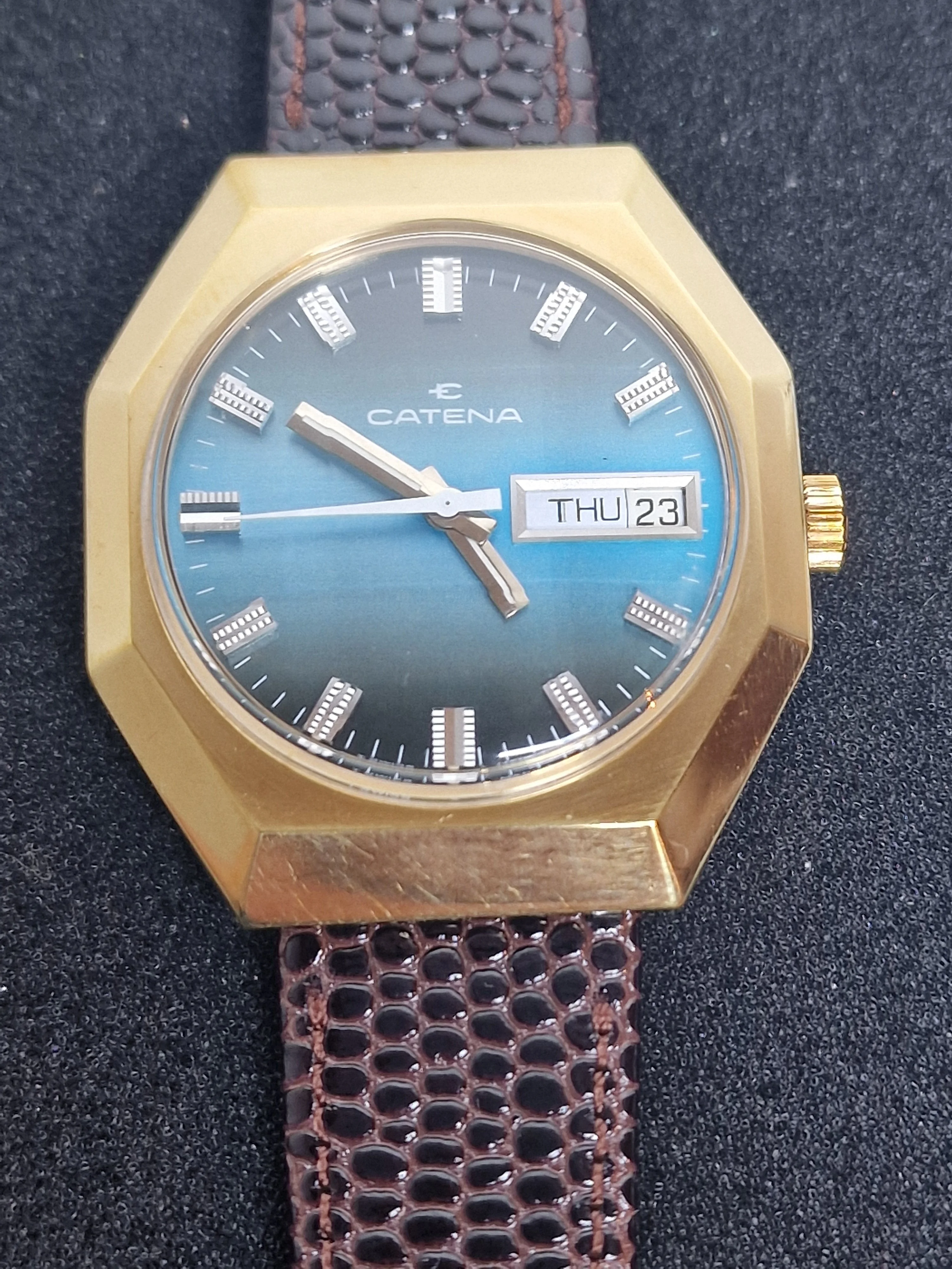 Unworn Vintage CATENA Watch – Swiss Made – Hand-Wound – Faceted Crystal – 70s/80s – NOS 5