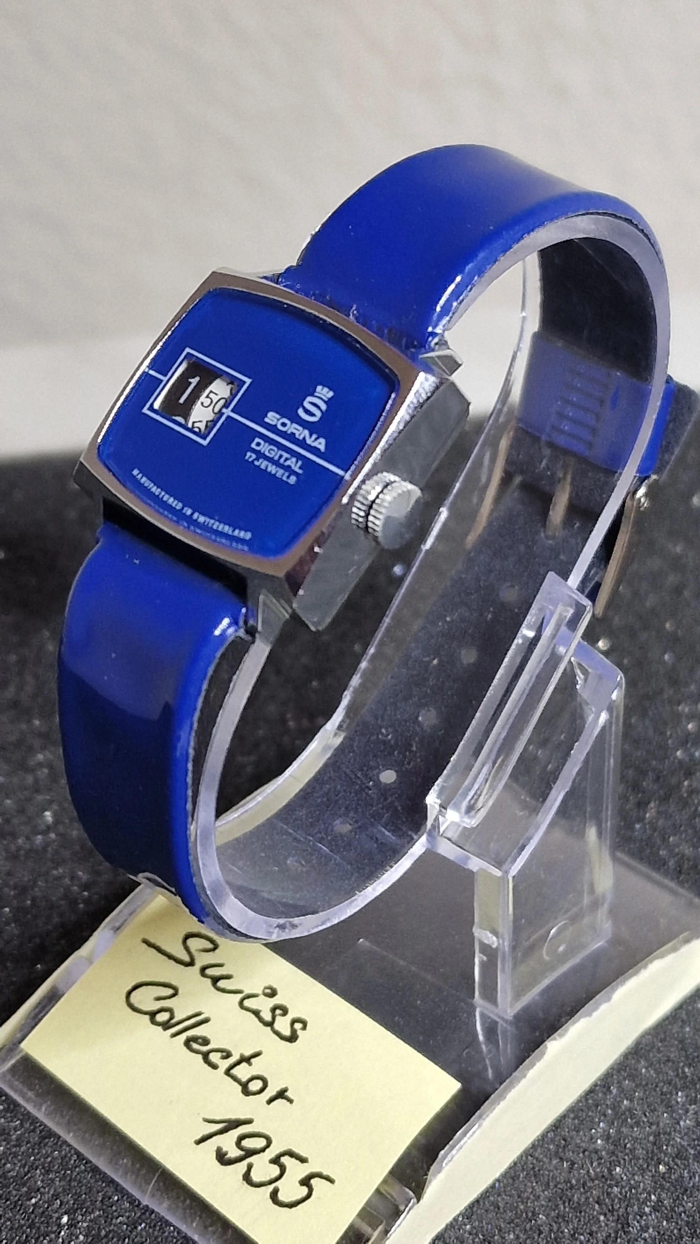 Unworn Vintage Digital Watch "SORNA" – 17 Jewels, Hand-Wound, Swiss Made, 60s 2