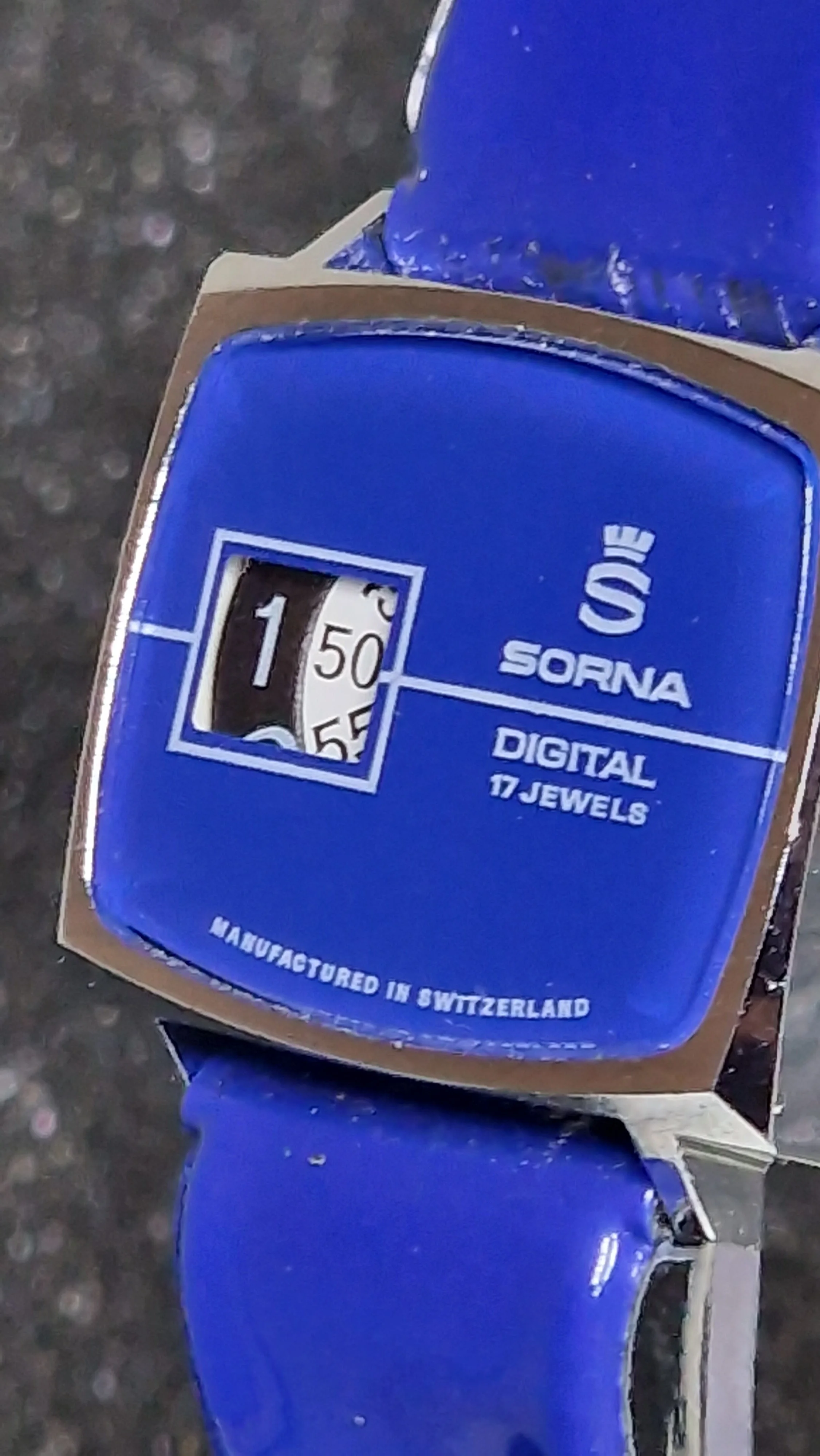 Unworn Vintage Digital Watch "SORNA" – 17 Jewels, Hand-Wound, Swiss Made, 60s 5