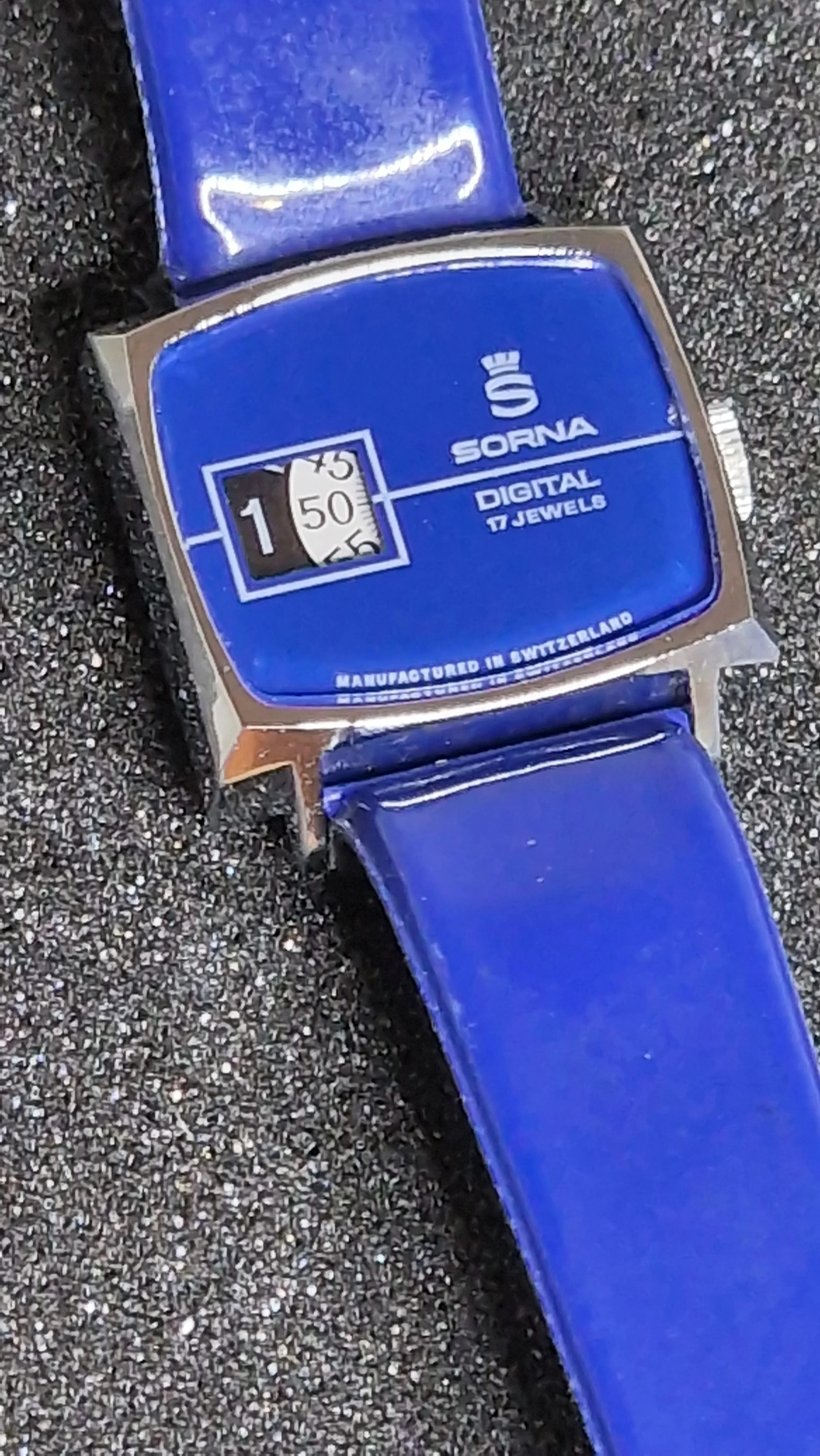 Unworn Vintage Digital Watch "SORNA" – 17 Jewels, Hand-Wound, Swiss Made, 60s 8