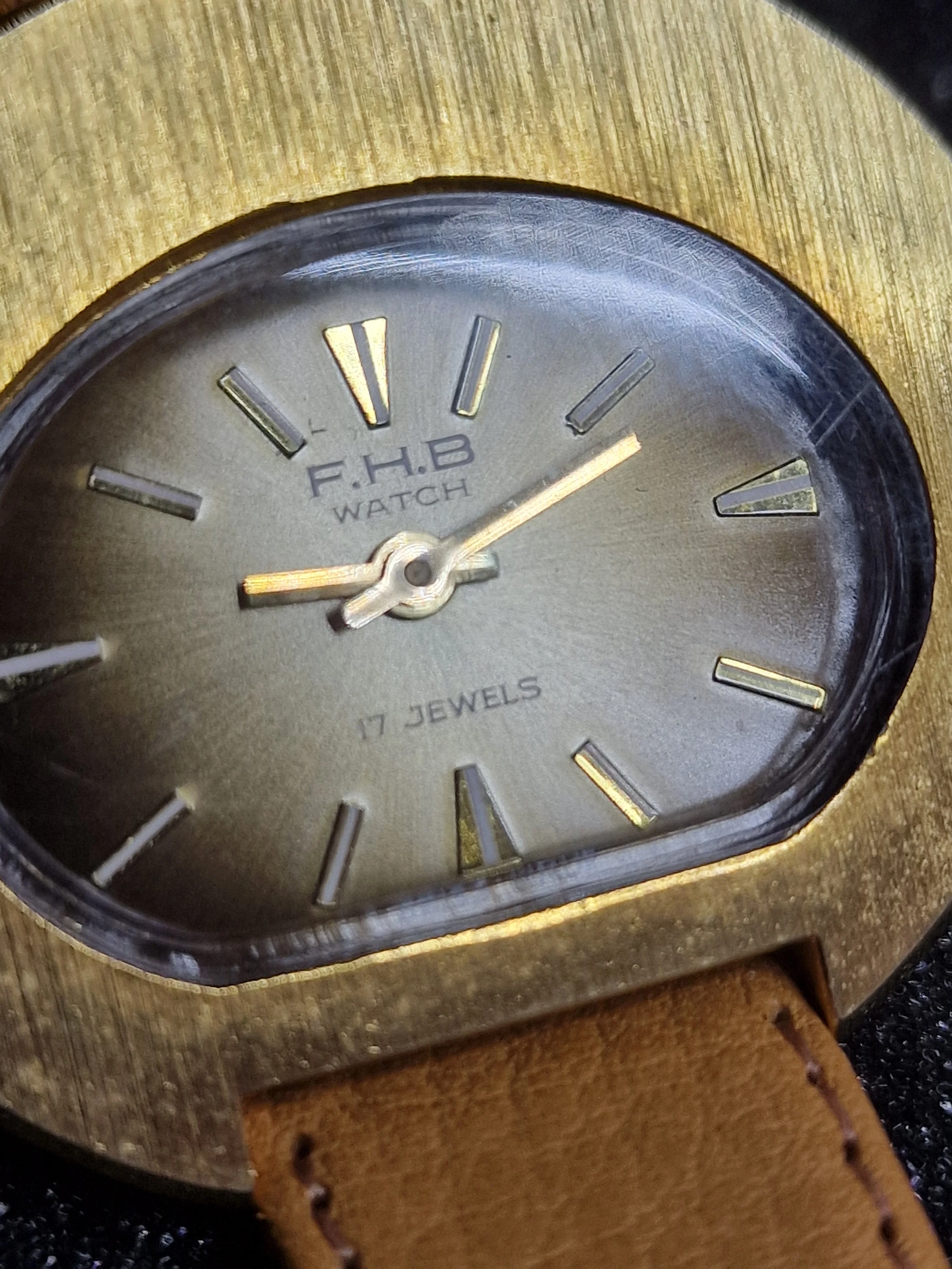 Unworn Vintage Ladies' Watch "F.H.B." – Swiss Made, Hand-Wound, 70s/80s, Gold-Tone 2