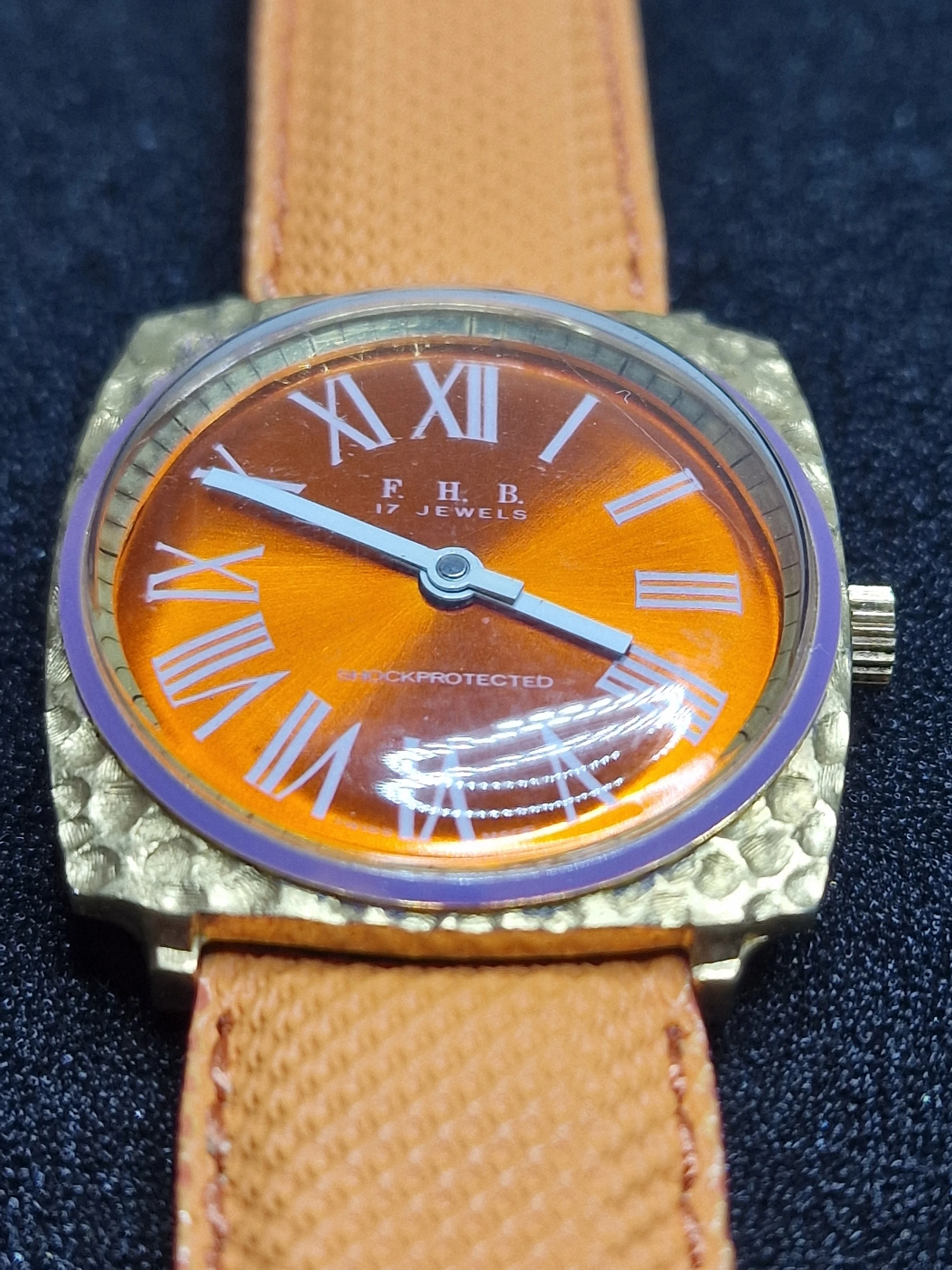 Unworn Vintage Ladies' Watch "F.H.B." – Swiss Made, Hand-Wound, 70s/80s, Ultra Slim 7