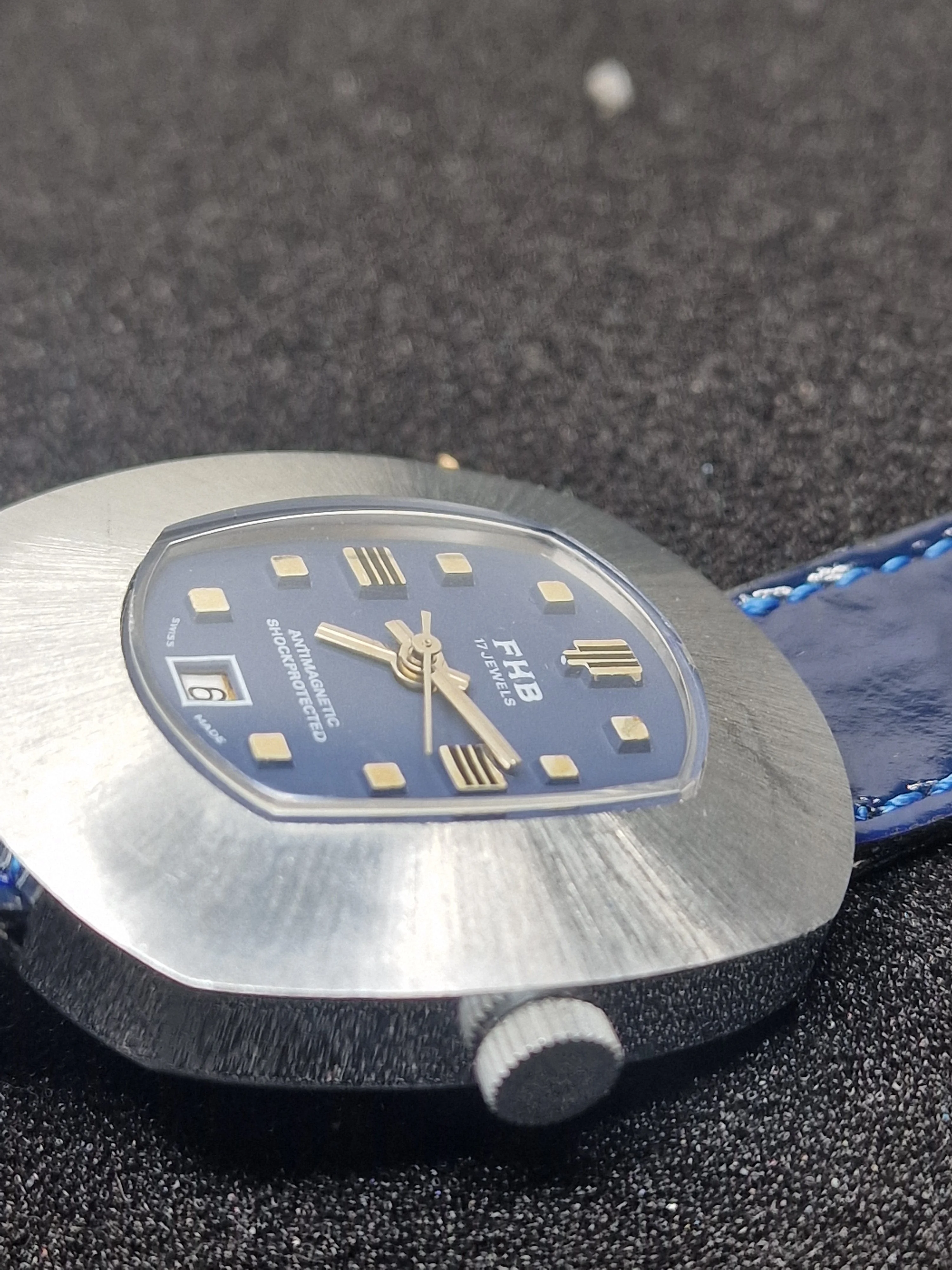 🕰️ Unworn Vintage Men’s Watch "F.H.B" – Swiss Made, Hand-Wound, 1960s/70s, Steel Case 4