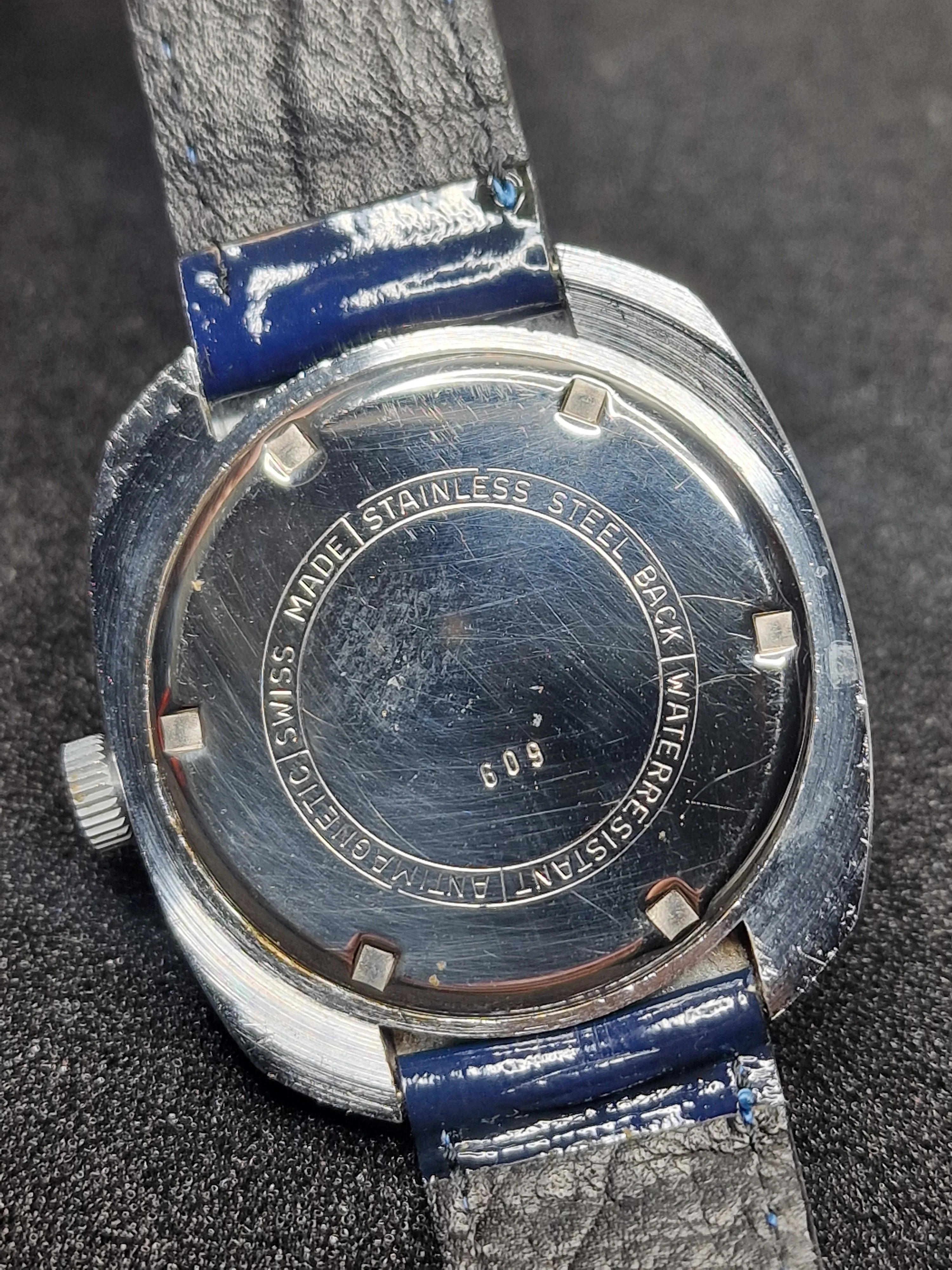 🕰️ Unworn Vintage Men’s Watch "F.H.B" – Swiss Made, Hand-Wound, 1960s/70s, Steel Case 6