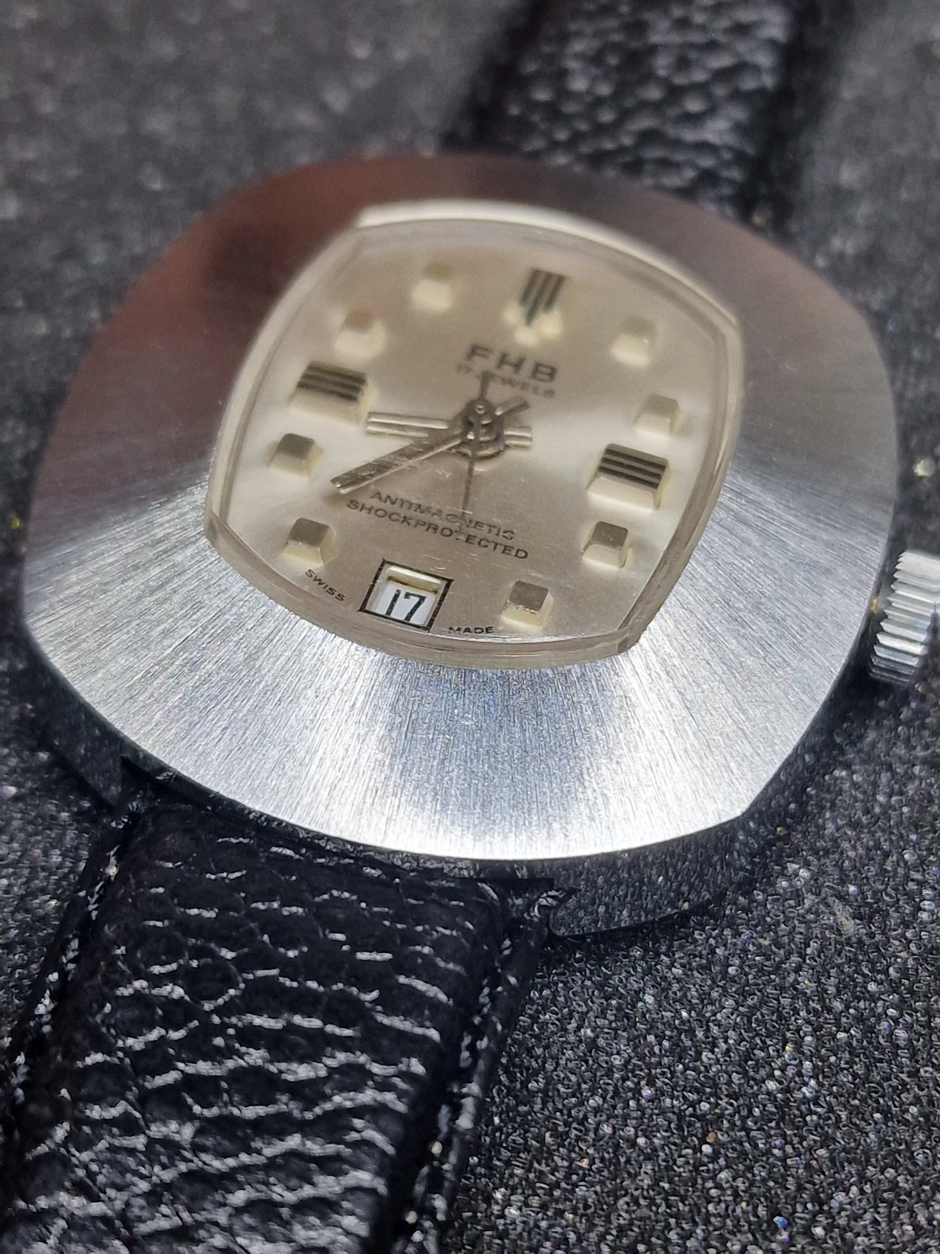 Unworn Vintage Men’s Watch "F.H.B" – Swiss Made, Hand-Wound, 1960s/70s, Steel Case 5