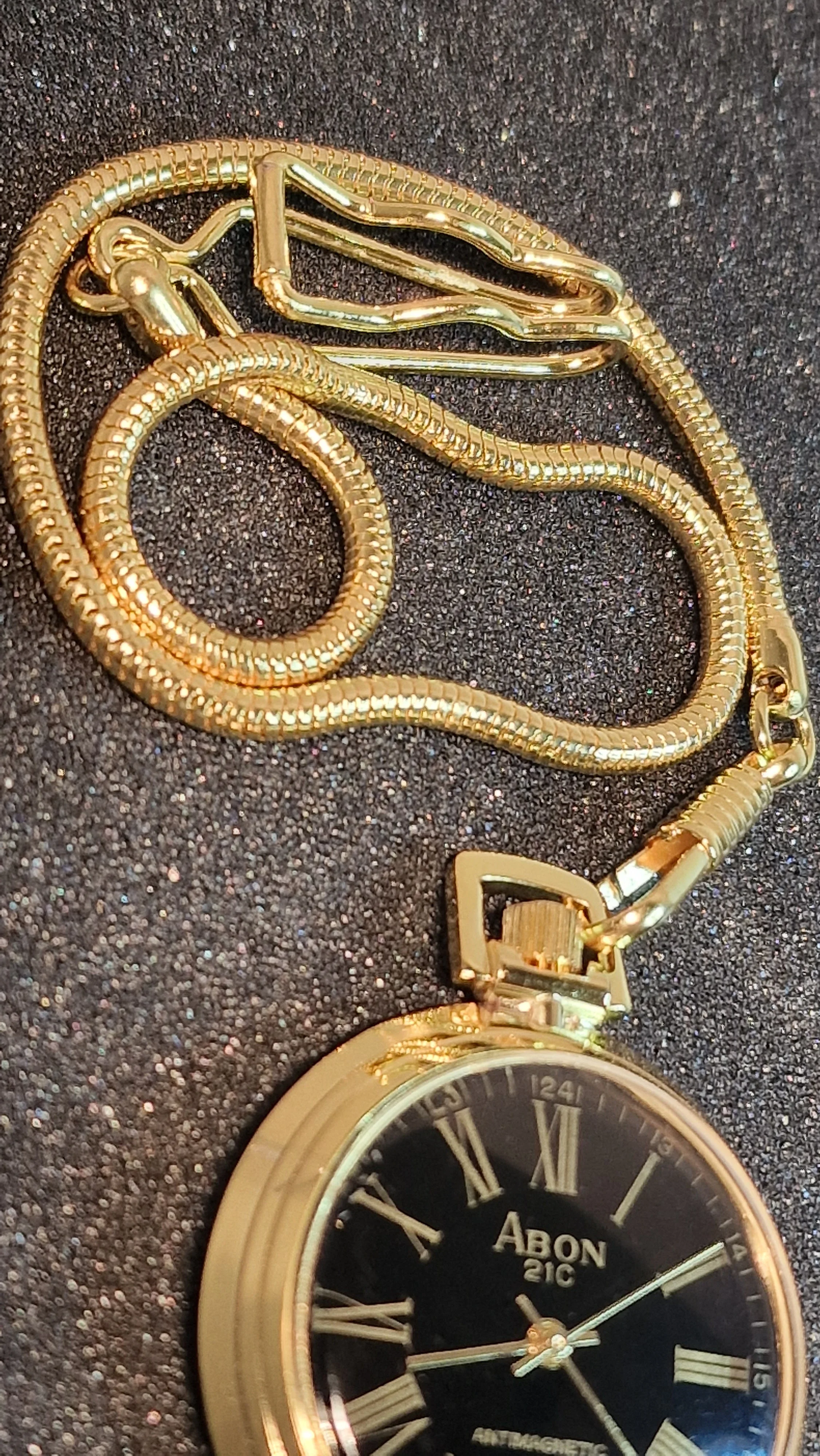 ⏱ Unworn Vintage Pocket Watch "ABON 21C" – Swiss Movement, Hand-Wound, 42mm, NOS + Chain 4