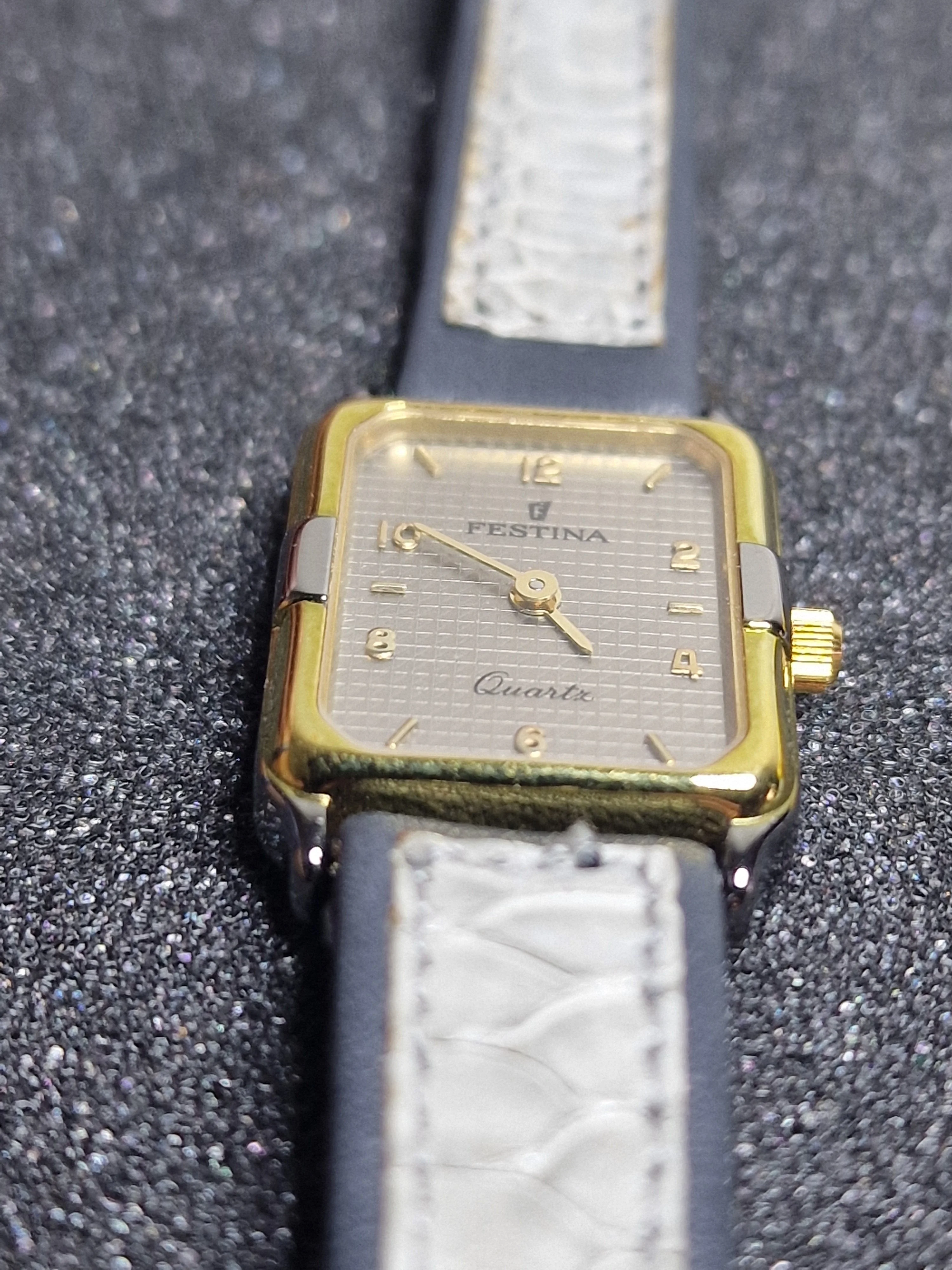 Unworn Vintage Quartz Watch "FESTINA" – Swiss Made, 70s/80s, Gold-Tone, Old Stock 2