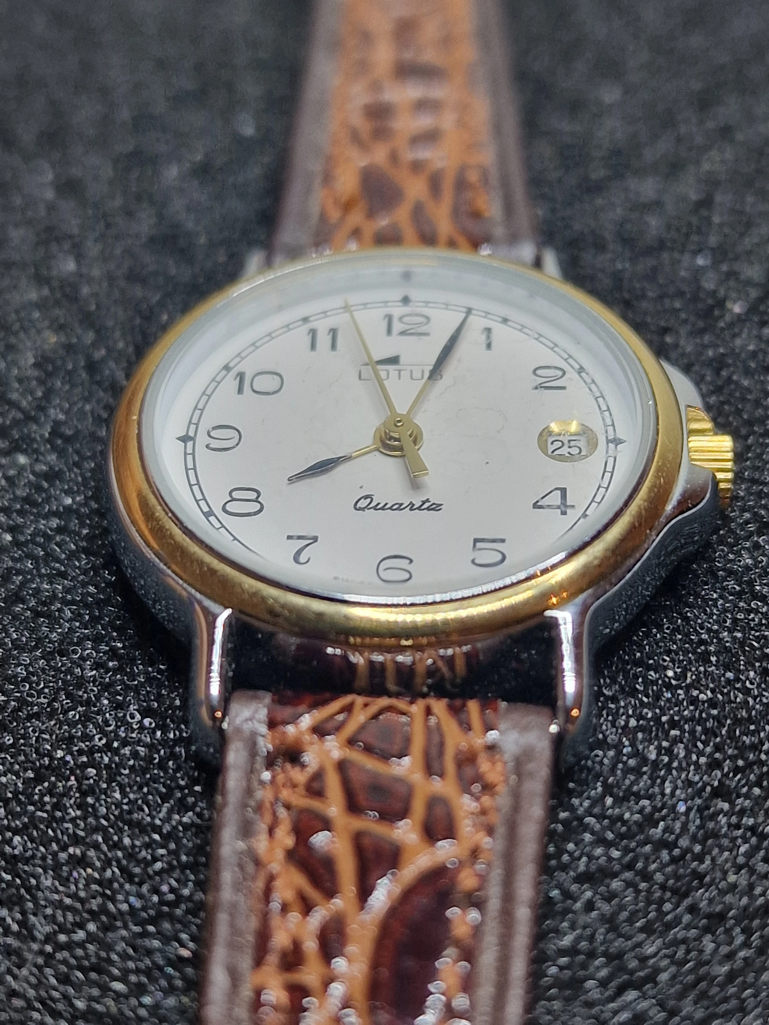 Unworn Vintage Quartz Watch "LOTUS" – Swiss Made, Date Display, 1970s, Old Stock 5