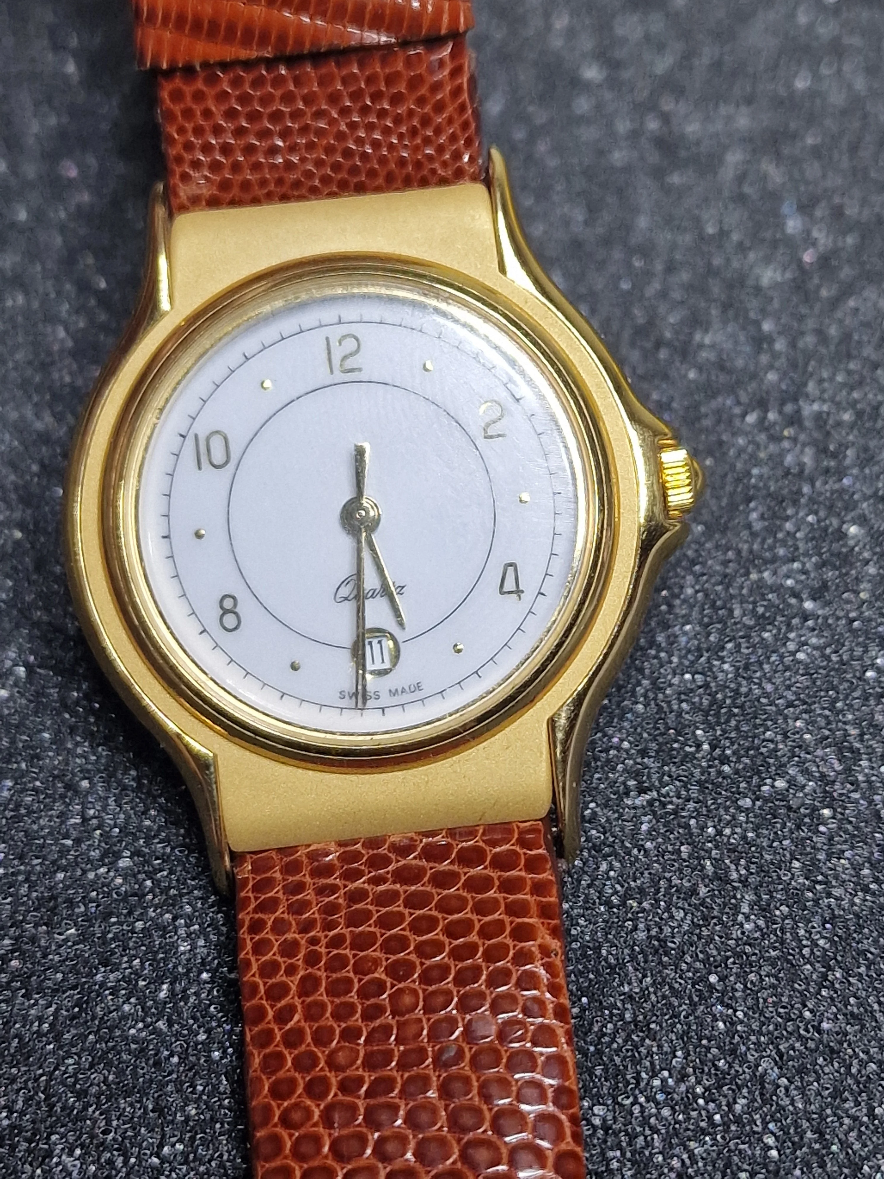 Unworn Vintage Quartz Watch&nbsp; Swiss Made, ETA Movement, 70s/80s, Gold-Tone