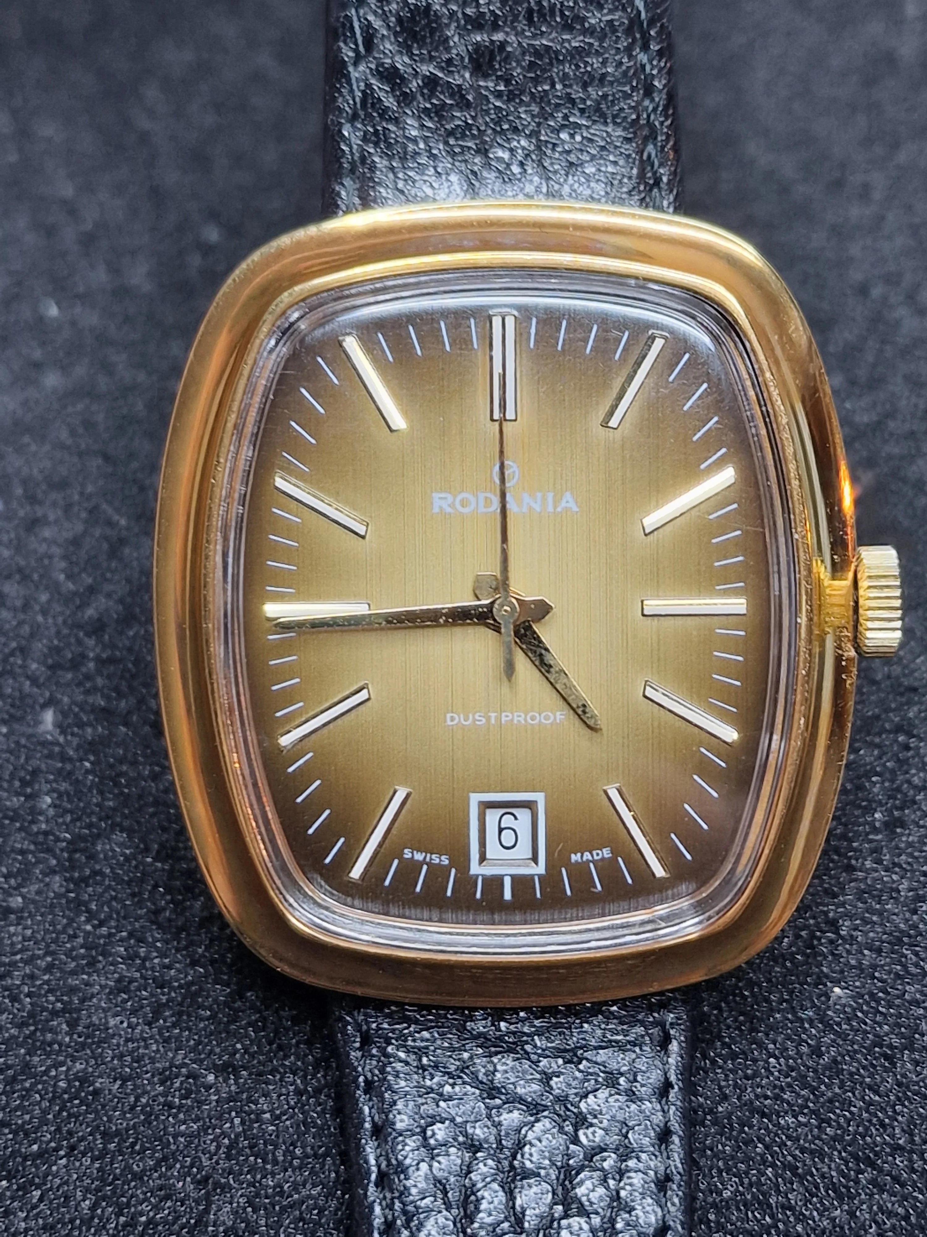 Unworn Vintage Rodania Watch – Swiss Made – Hand-Wound – 1960s – Gold-Tone – NOS