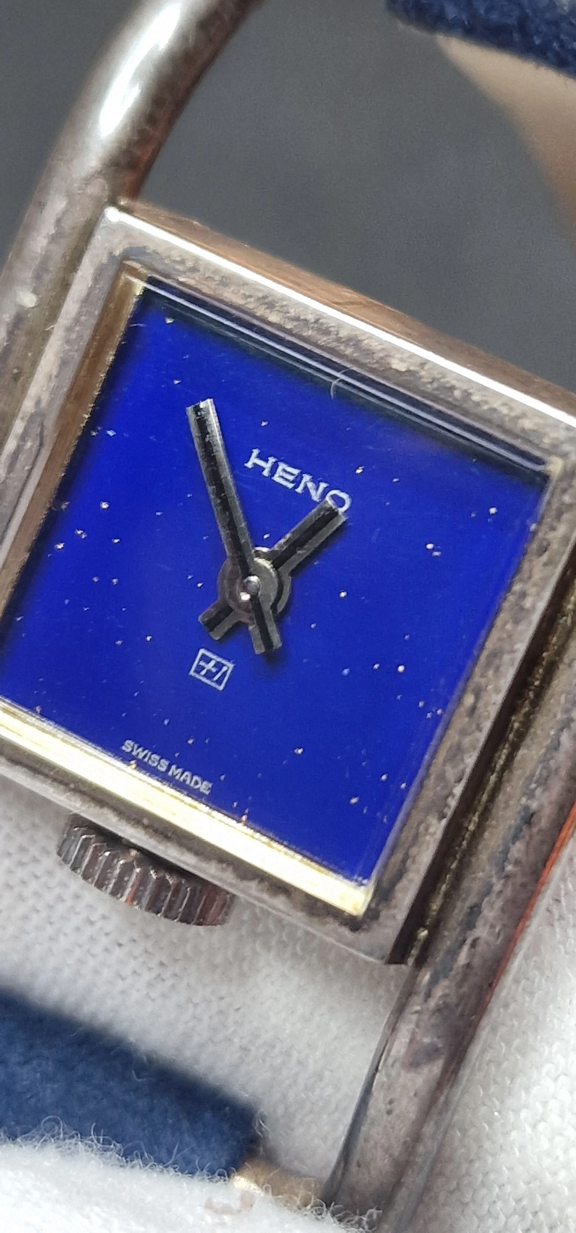 Unworn Vintage Watch "Heno" – 0.800 Sterling Silver Case & Bracelet, Hand-Wound, 24mm 8