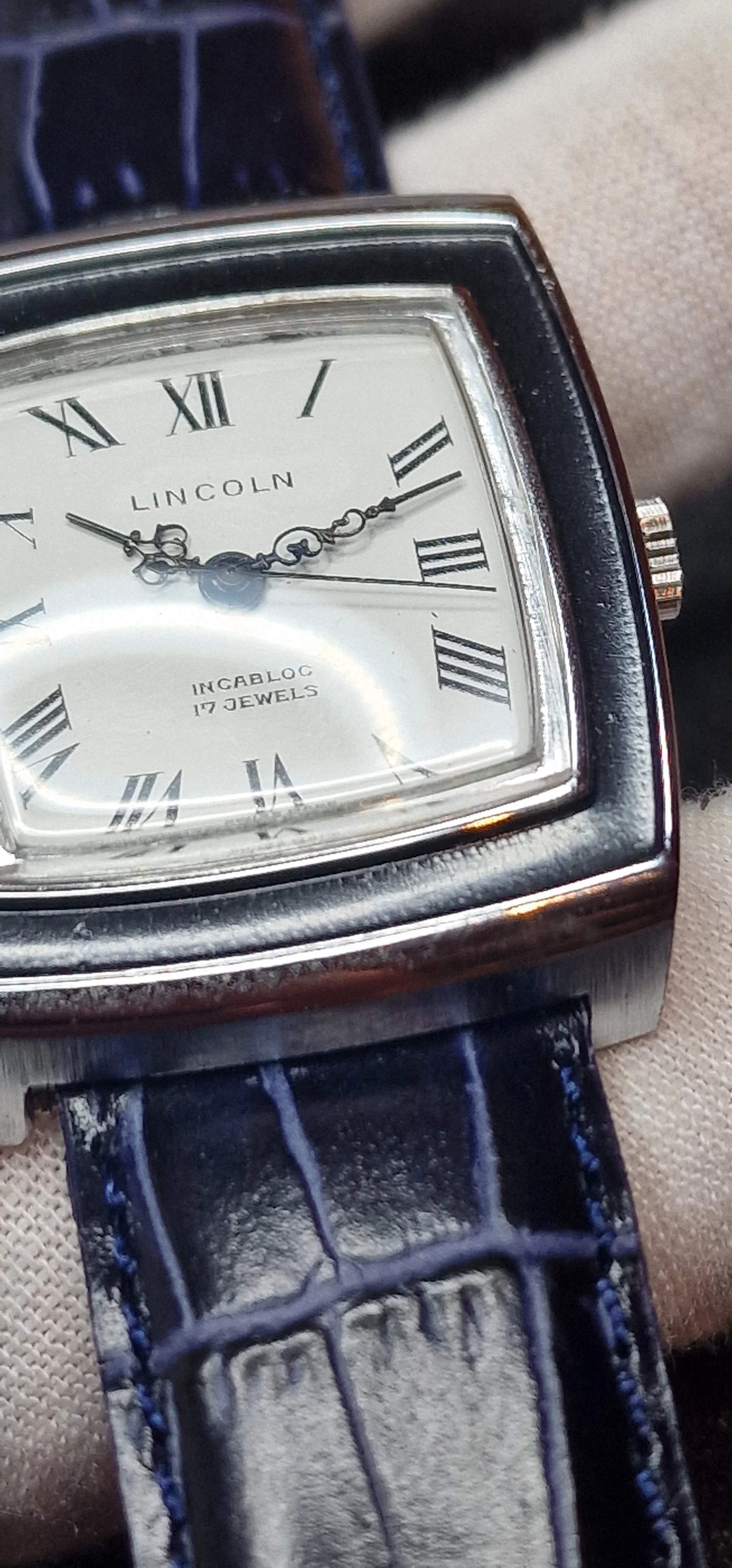 Unworn Vintage Watch "Lincoln" – 17 Jewels, Hand-Wound, Steel Case, 32mm, Old Stock 2