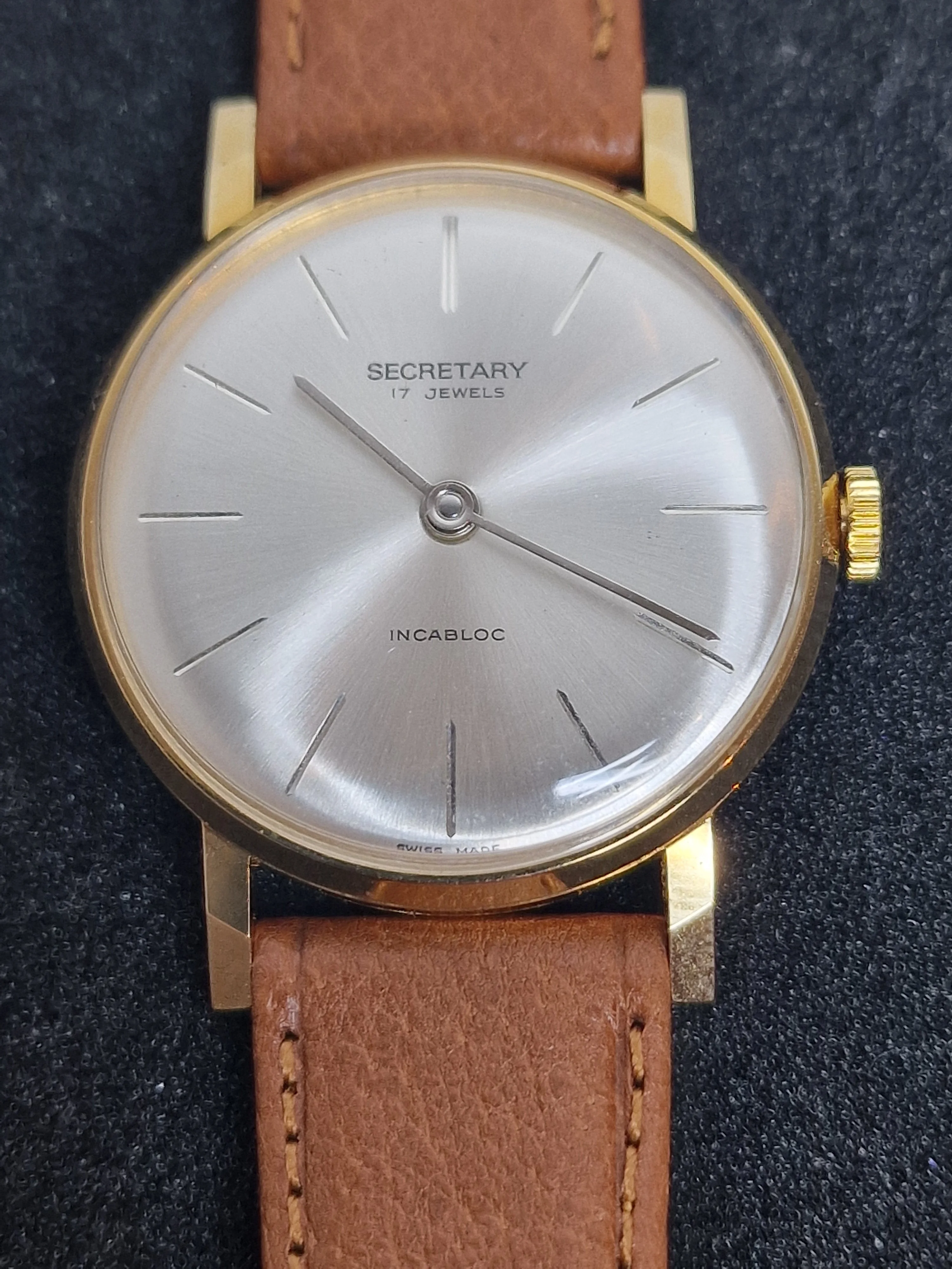 ⌚ Unworn Vintage Watch "SECRETARY" – Swiss Made | Hand-Wound | 50s/60s | Gold-Tone | NOS 1
