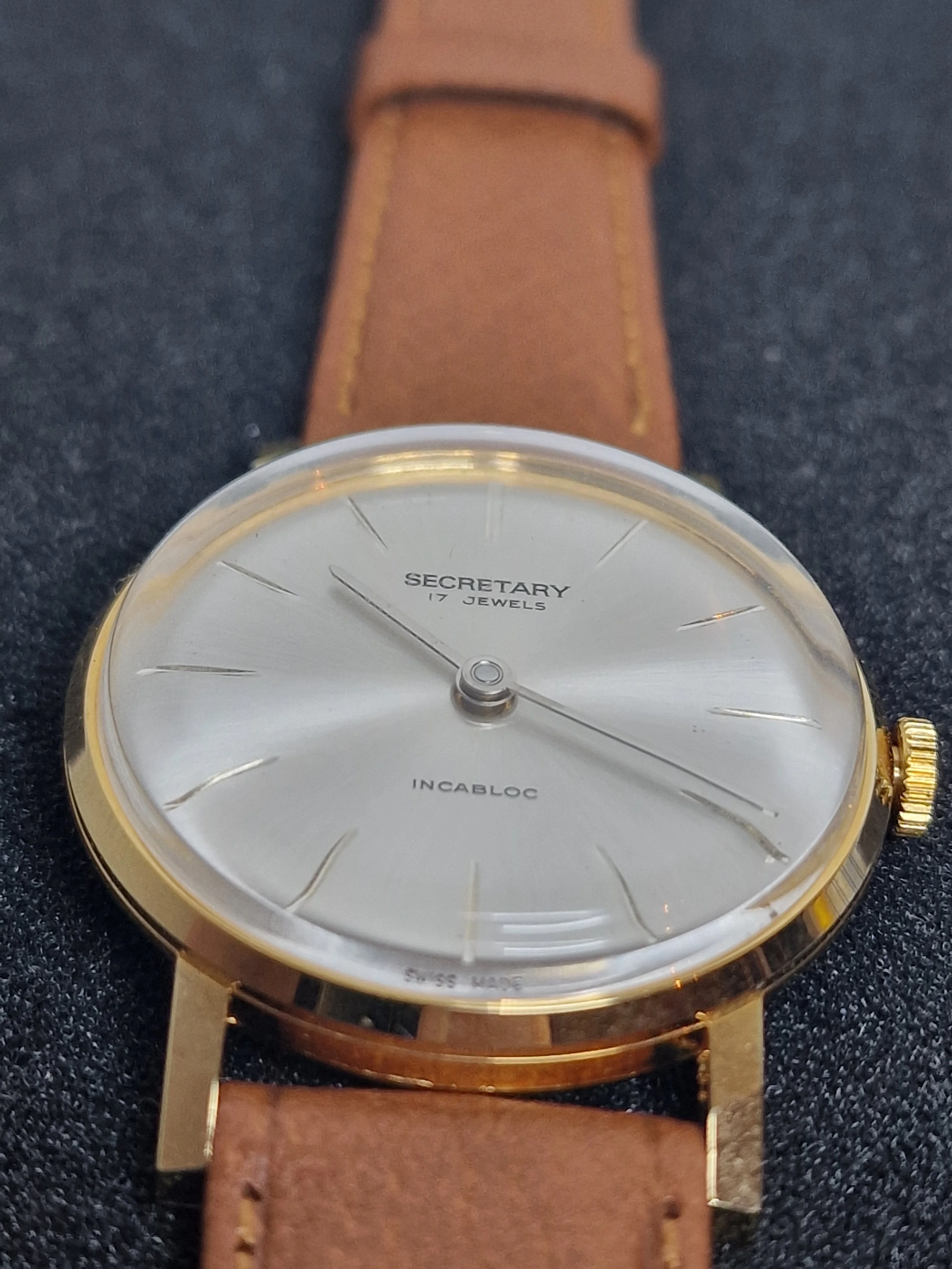 ⌚ Unworn Vintage Watch "SECRETARY" – Swiss Made | Hand-Wound | 50s/60s | Gold-Tone | NOS 2