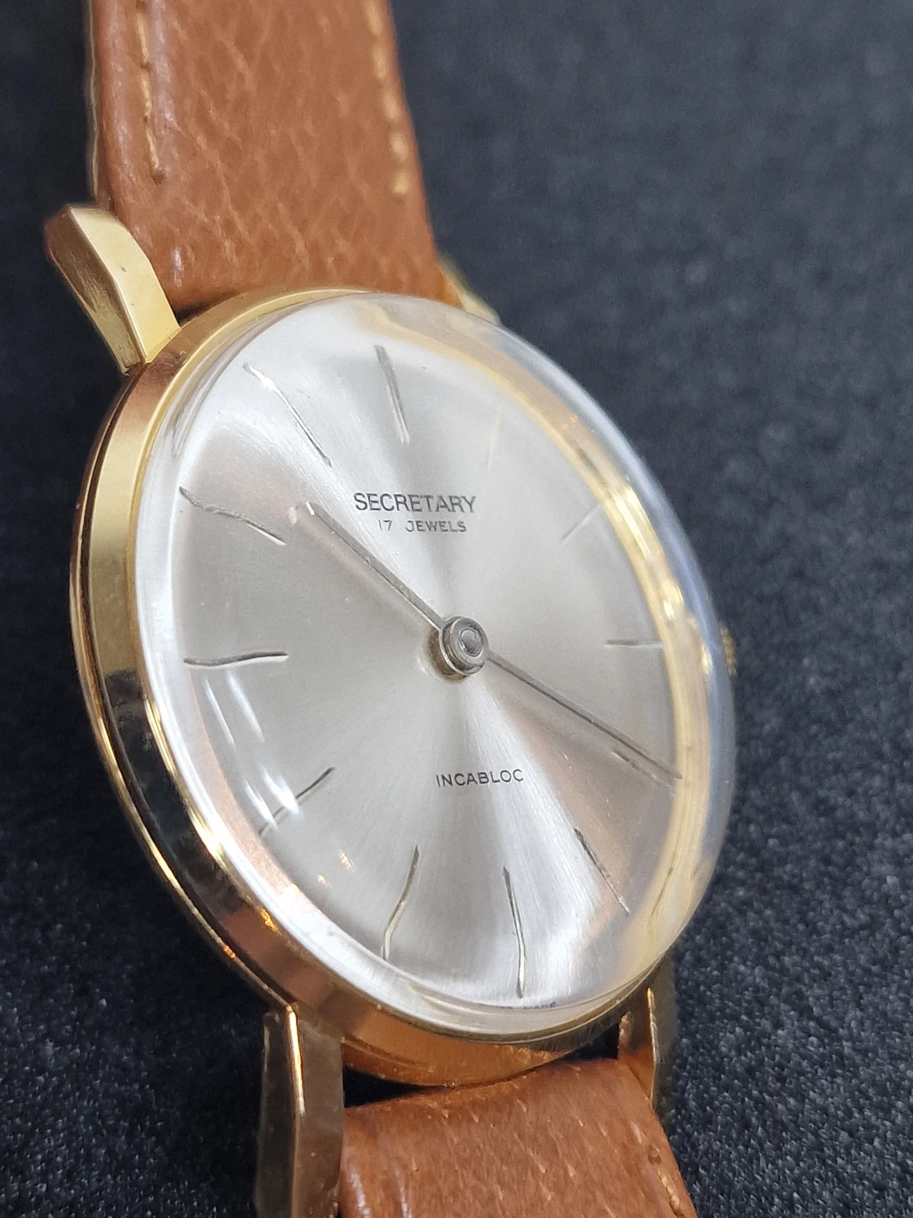 ⌚ Unworn Vintage Watch "SECRETARY" – Swiss Made | Hand-Wound | 50s/60s | Gold-Tone | NOS 8
