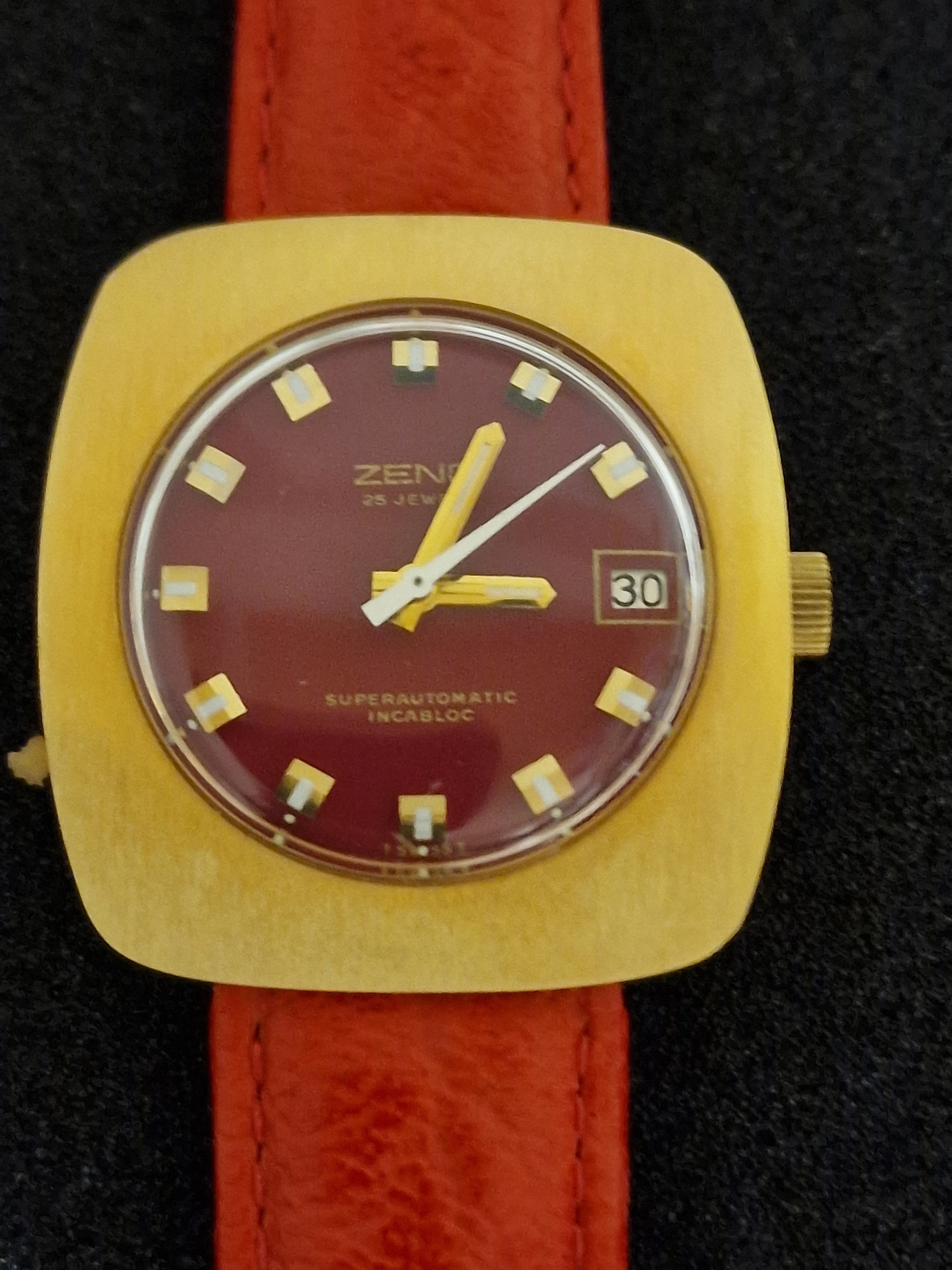 Unworn Vintage ZENO Automatic Watch – Swiss Made, 1960s, Gold-Tone Case, Rare Find