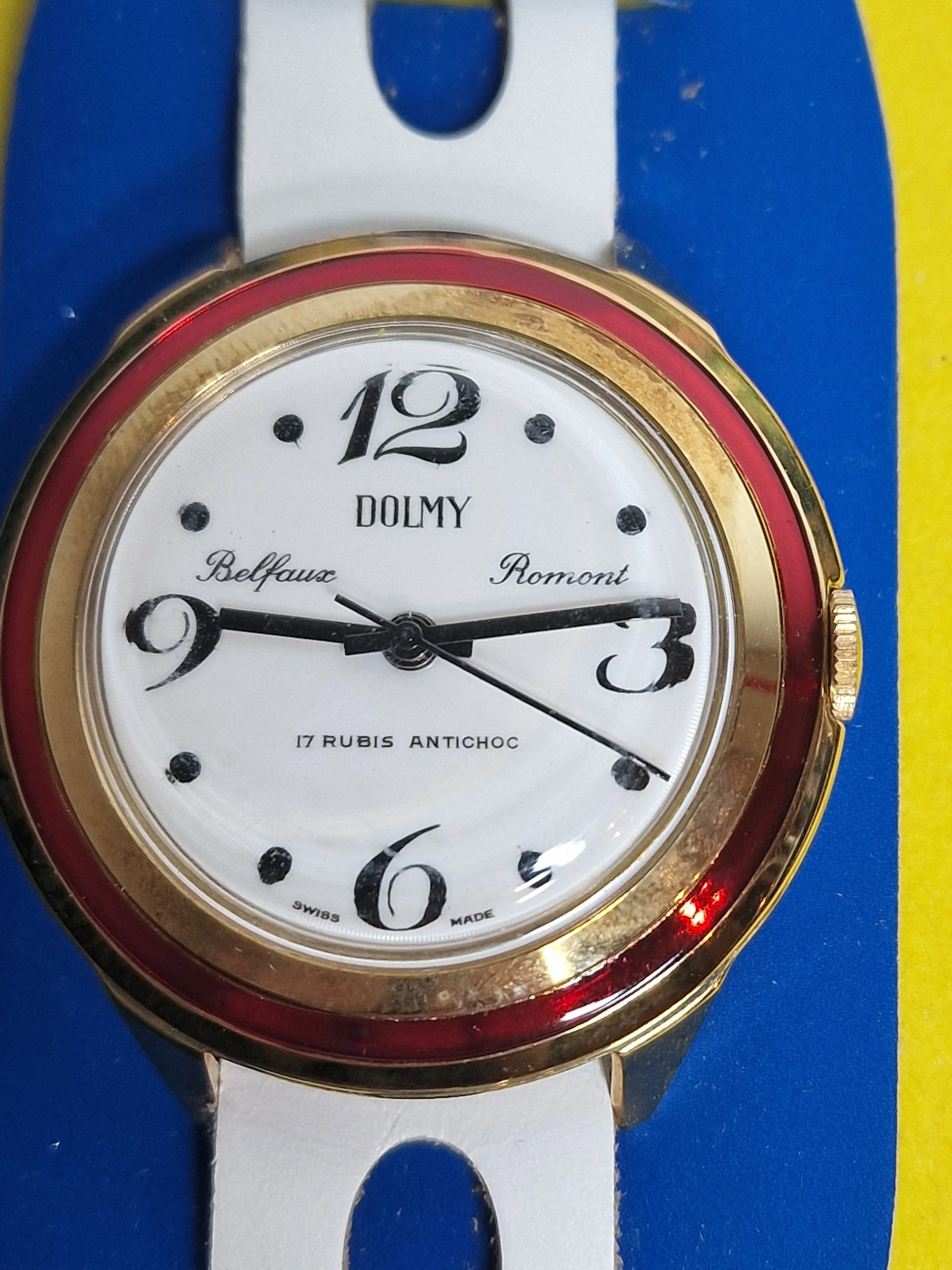 ⌚ Vintage DOLMY Belfoux Romont | 17 Rubis | 40 Modifications | Swiss Made | NOS | 1970s 2