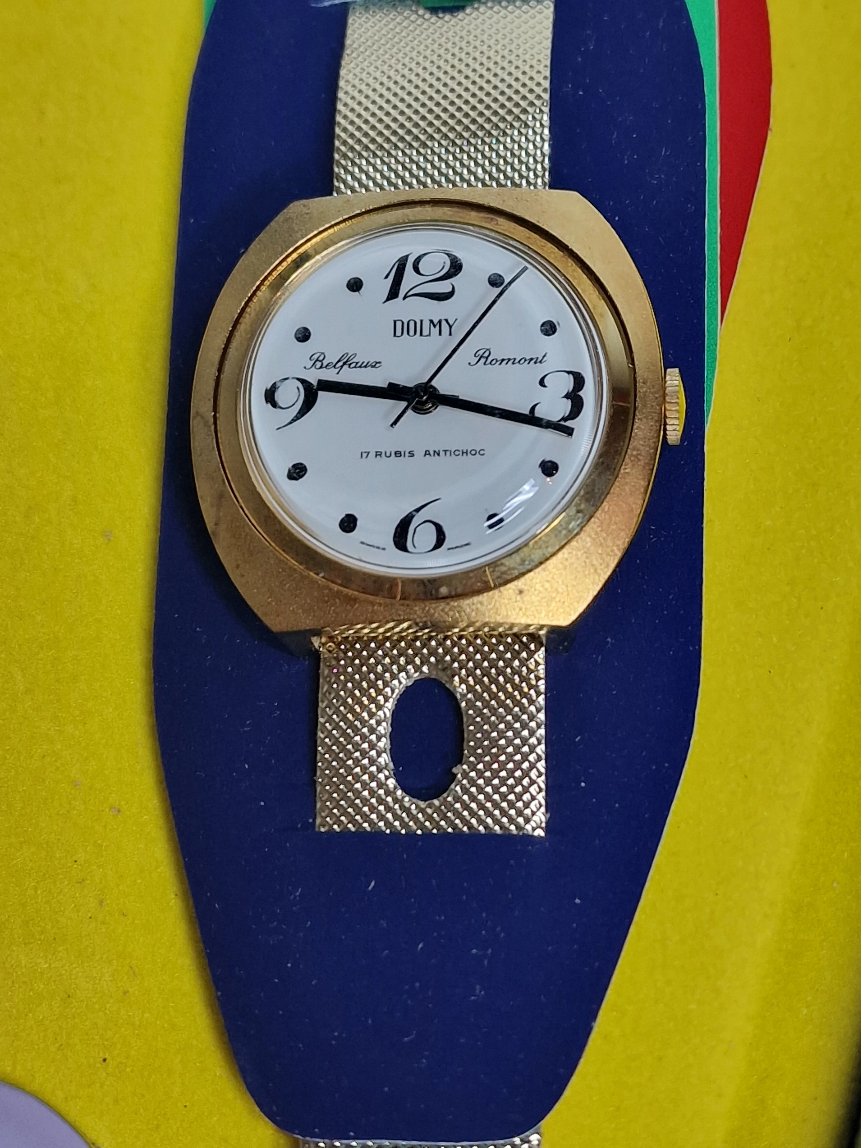 ⌚ Vintage DOLMY Belfoux Romont | 17 Rubis | 40 Modifications | Swiss Made | NOS | 1970s 7
