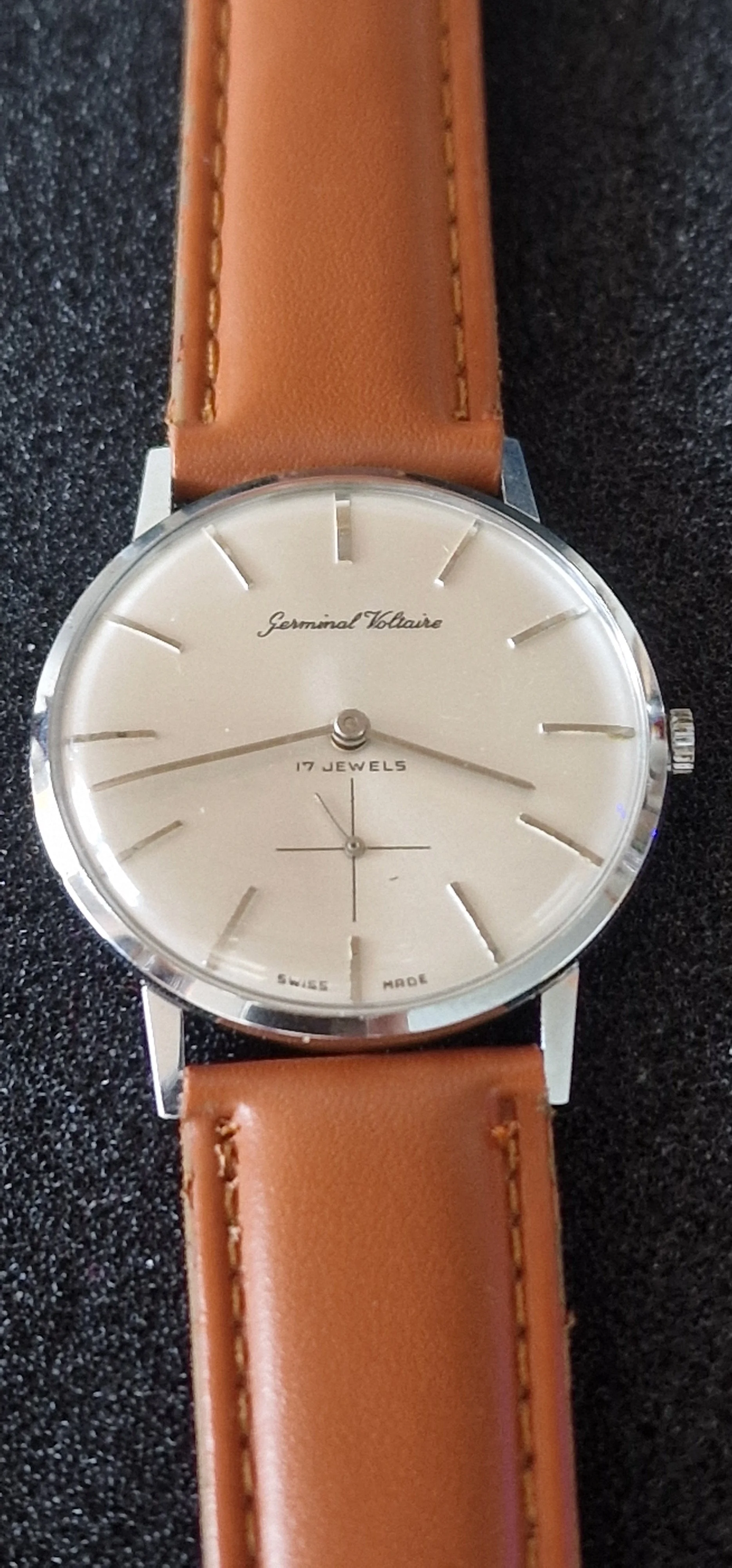 ⌚ Vintage Hand-Wound Watch "Germinal Voltaire" – Swiss Made, 34mm, Excellent Condition 4