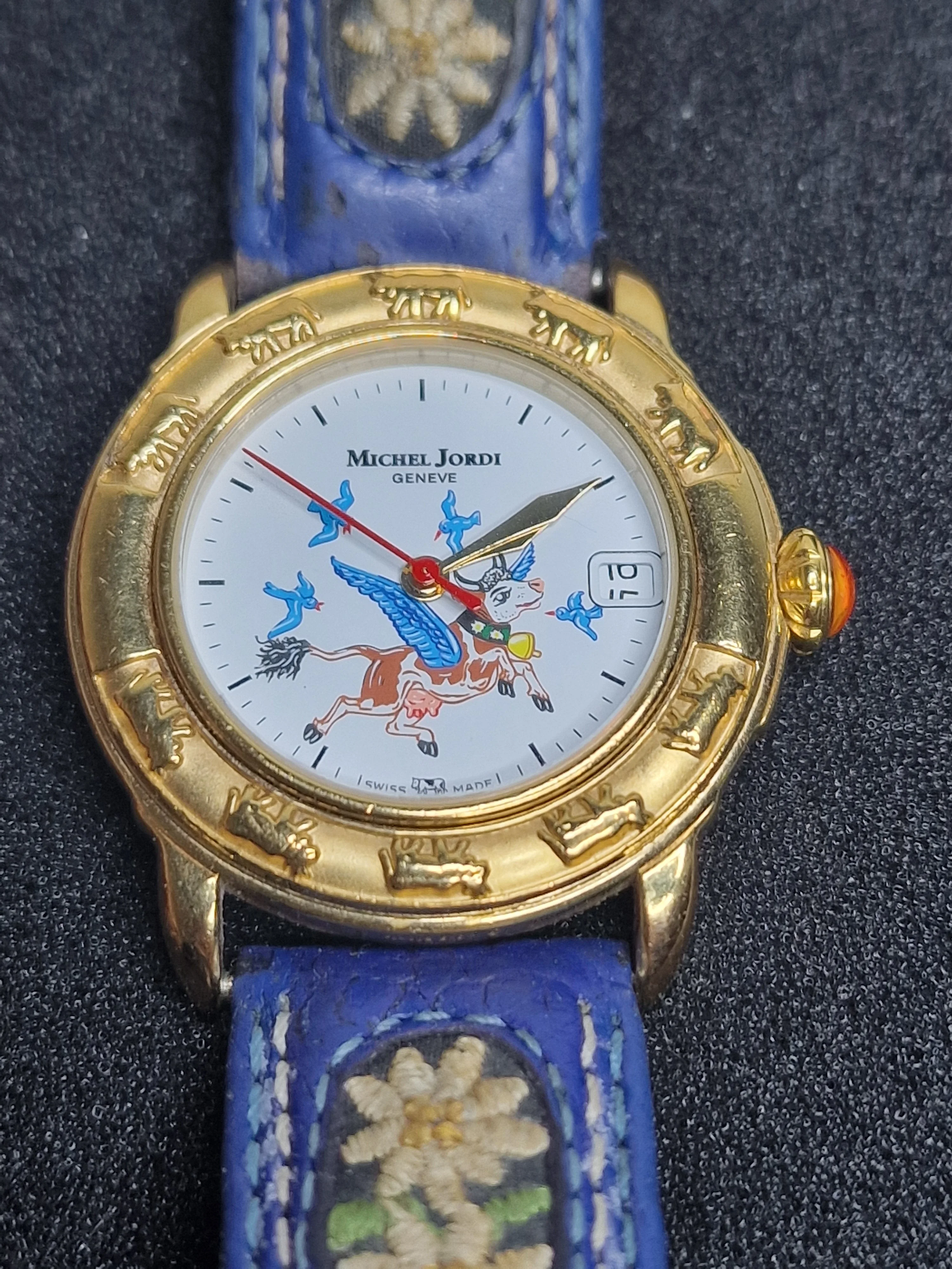 Vintage Michael Jordi Watch – Quartz – Gold Plated – 33mm – Swiss Design
