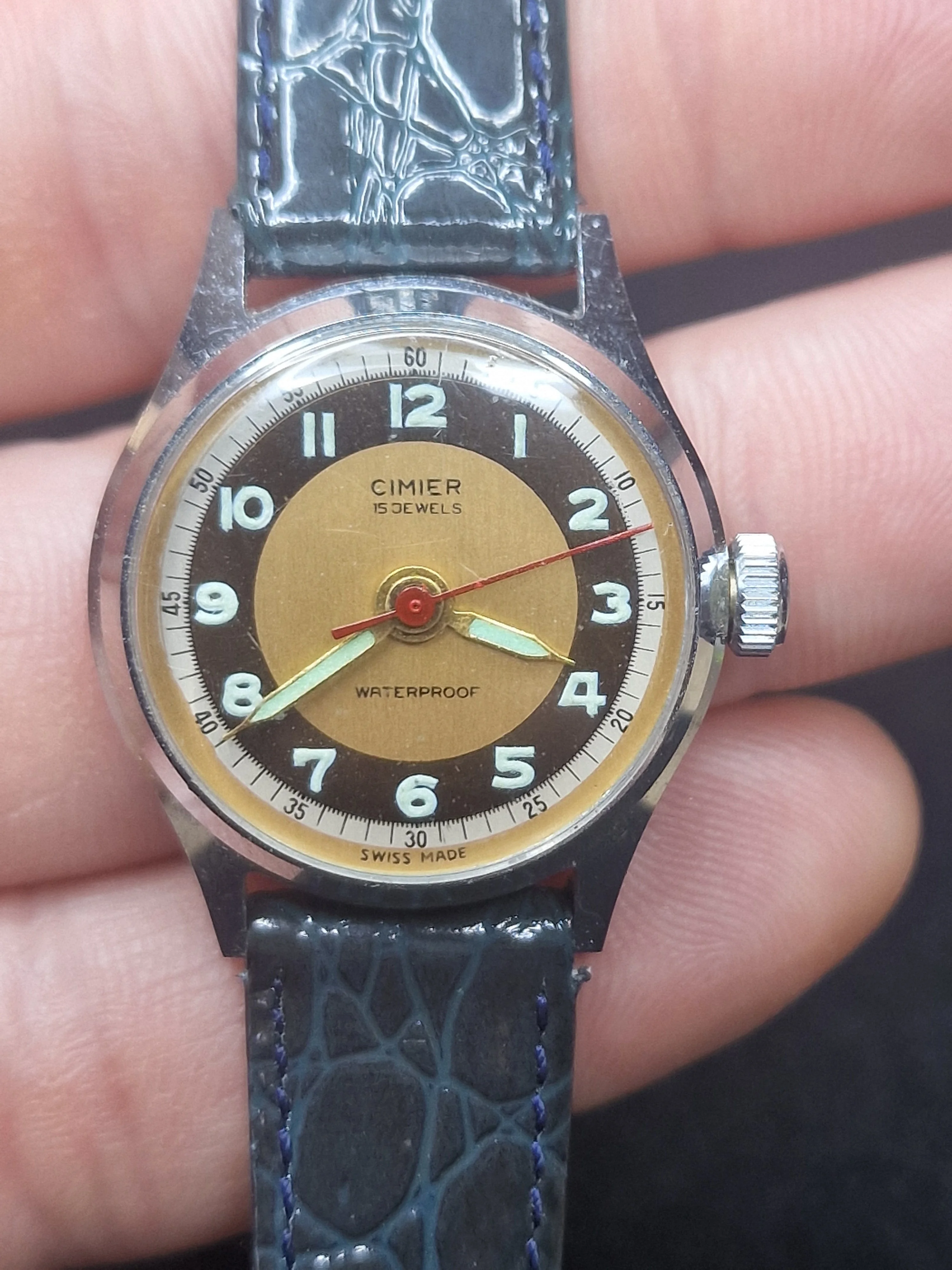 Cimier Vintage Military-Style Watch – 15 Jewels – Swiss Made 🇨🇭