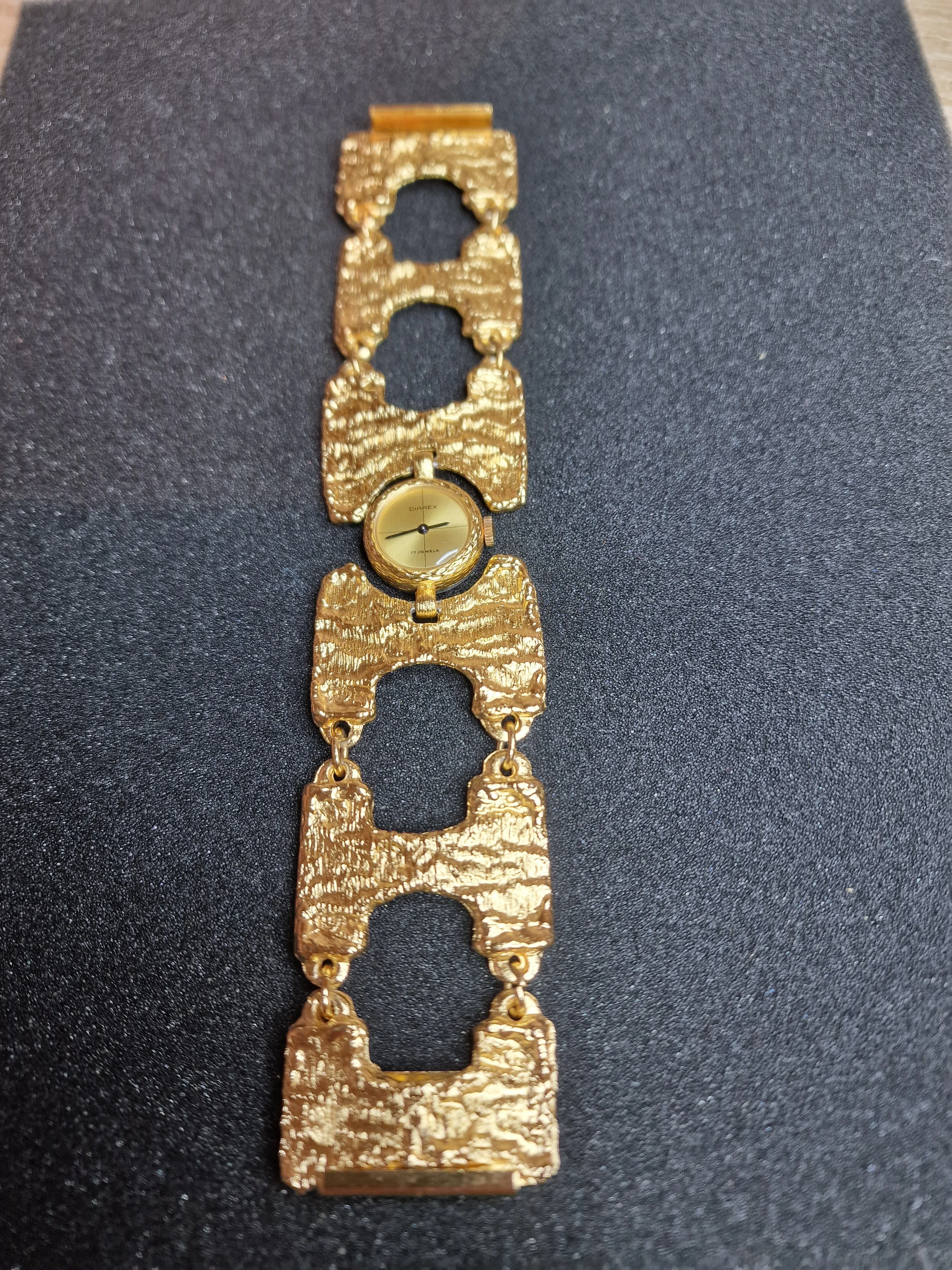 💎 Vintage Women's Jewelry Watch "DIAREX" – 1960s, Hand-Wound, Gold-Tone