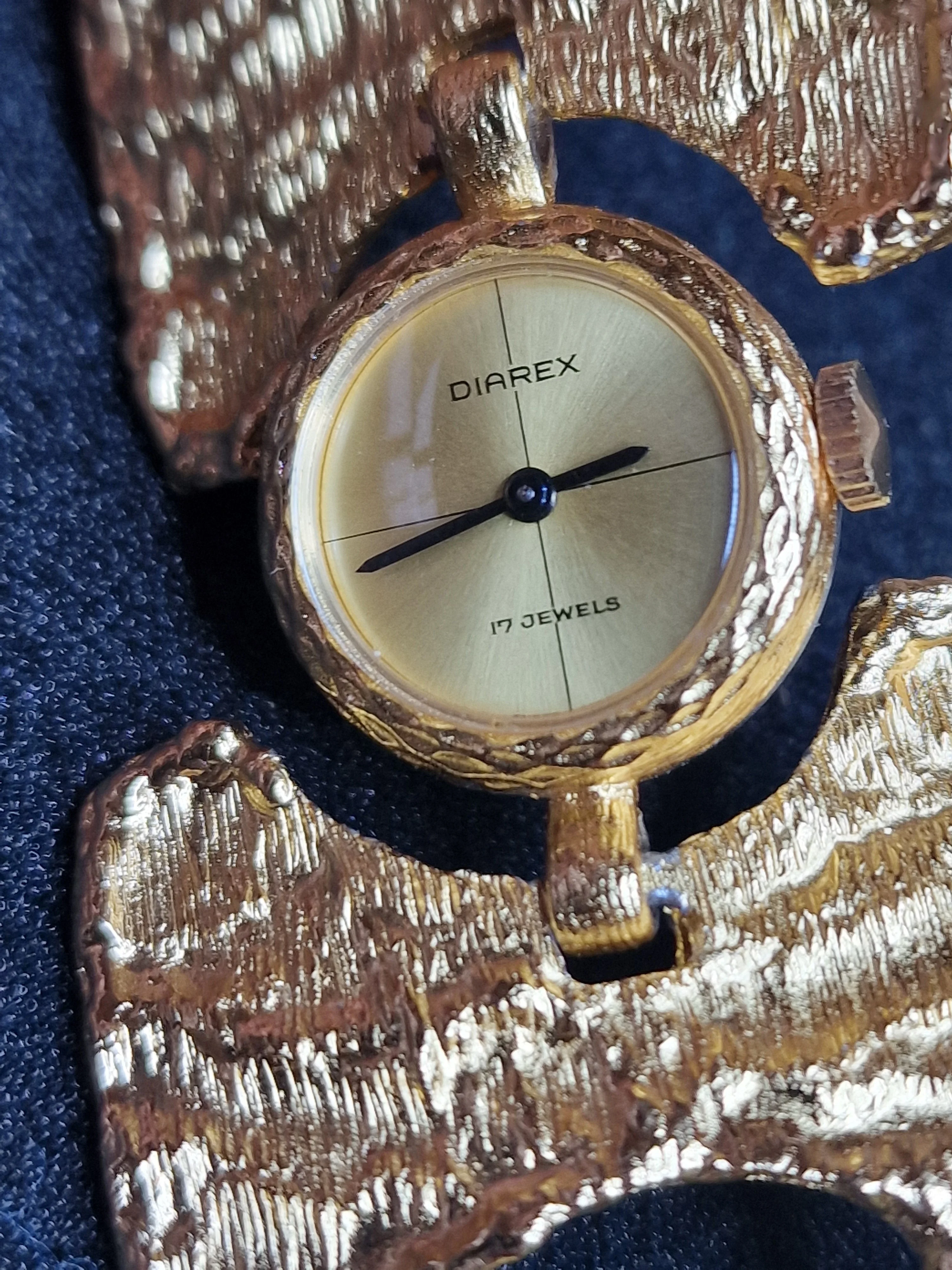 Vintage Women's Jewelry Watch "DIAREX" – 1960s, Hand-Wound, Gold-Tone 2