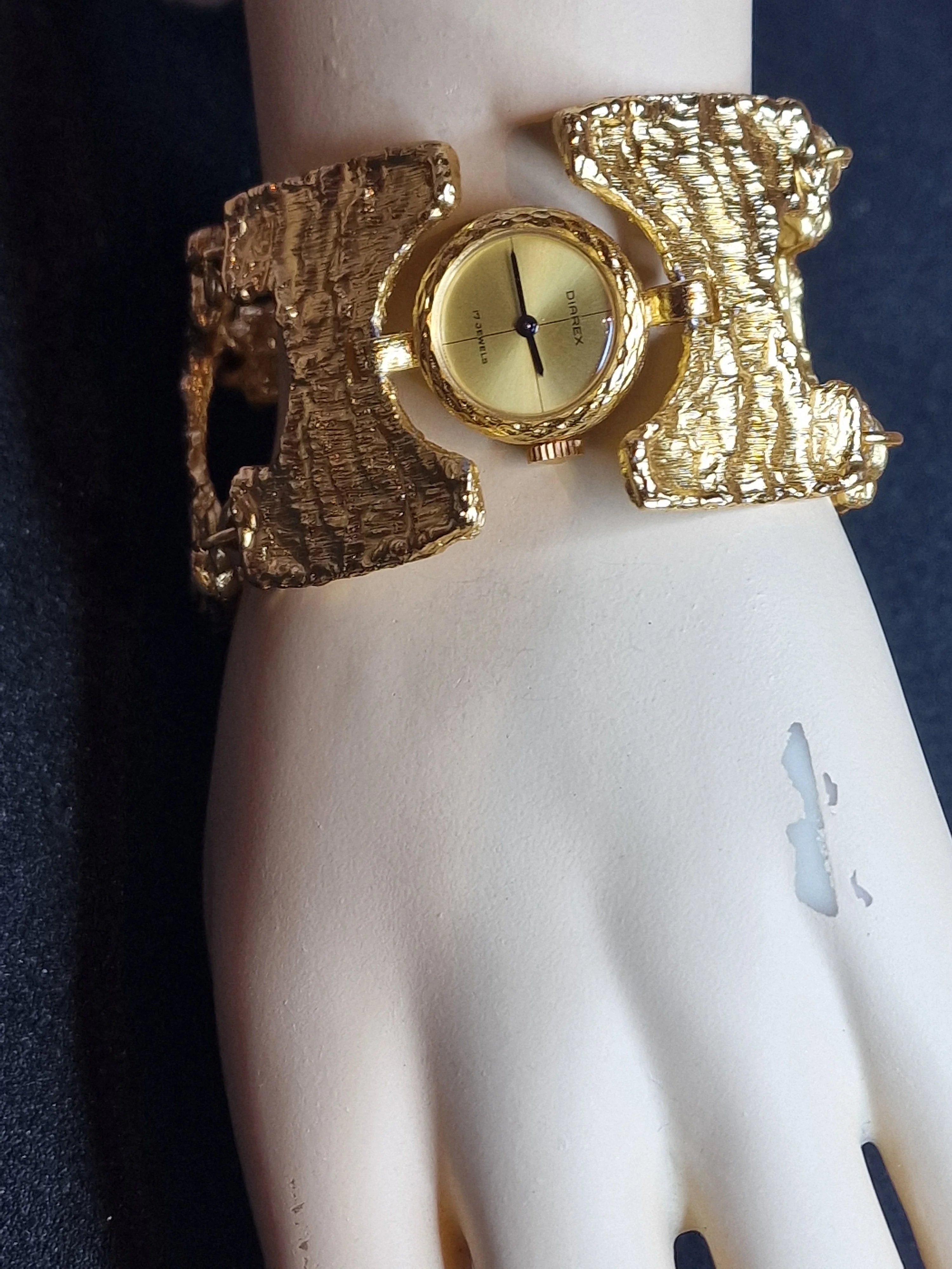 Vintage Women's Jewelry Watch "DIAREX" – 1960s, Hand-Wound, Gold-Tone 9